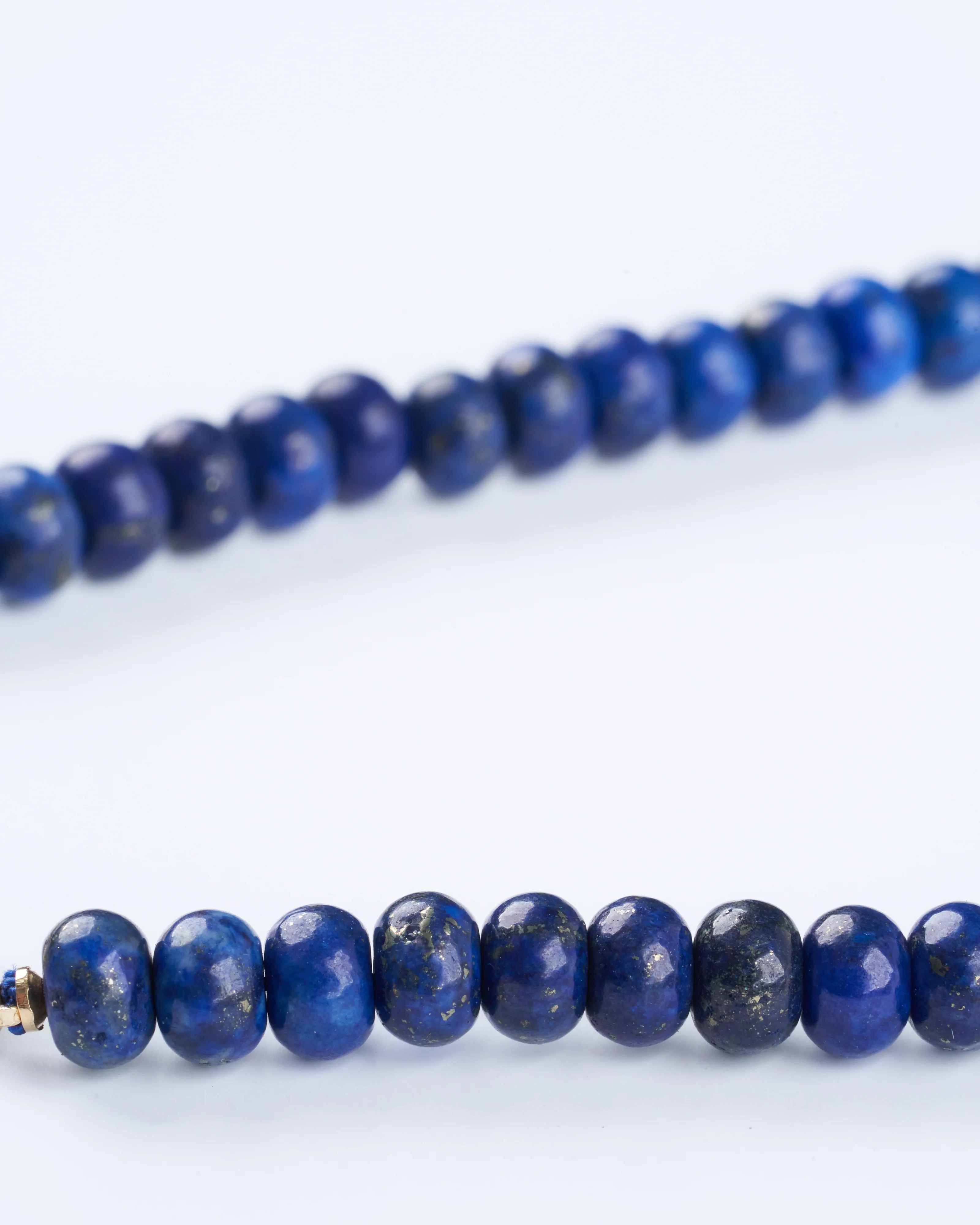 lapis beaded pathway necklace 19/20" - 14k yellow gold - Image 3
