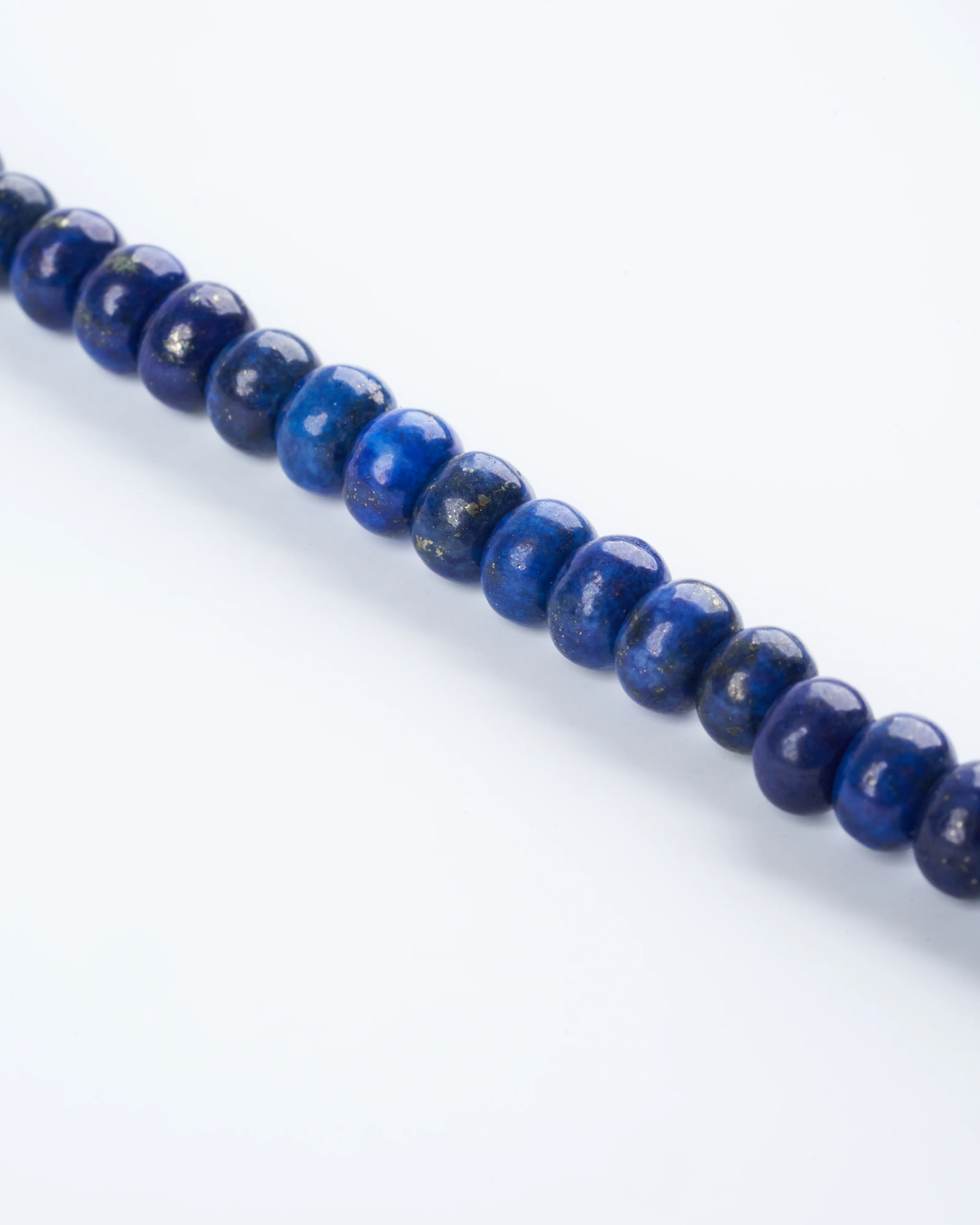 lapis beaded pathway necklace 19/20" - 14k yellow gold - Image 4