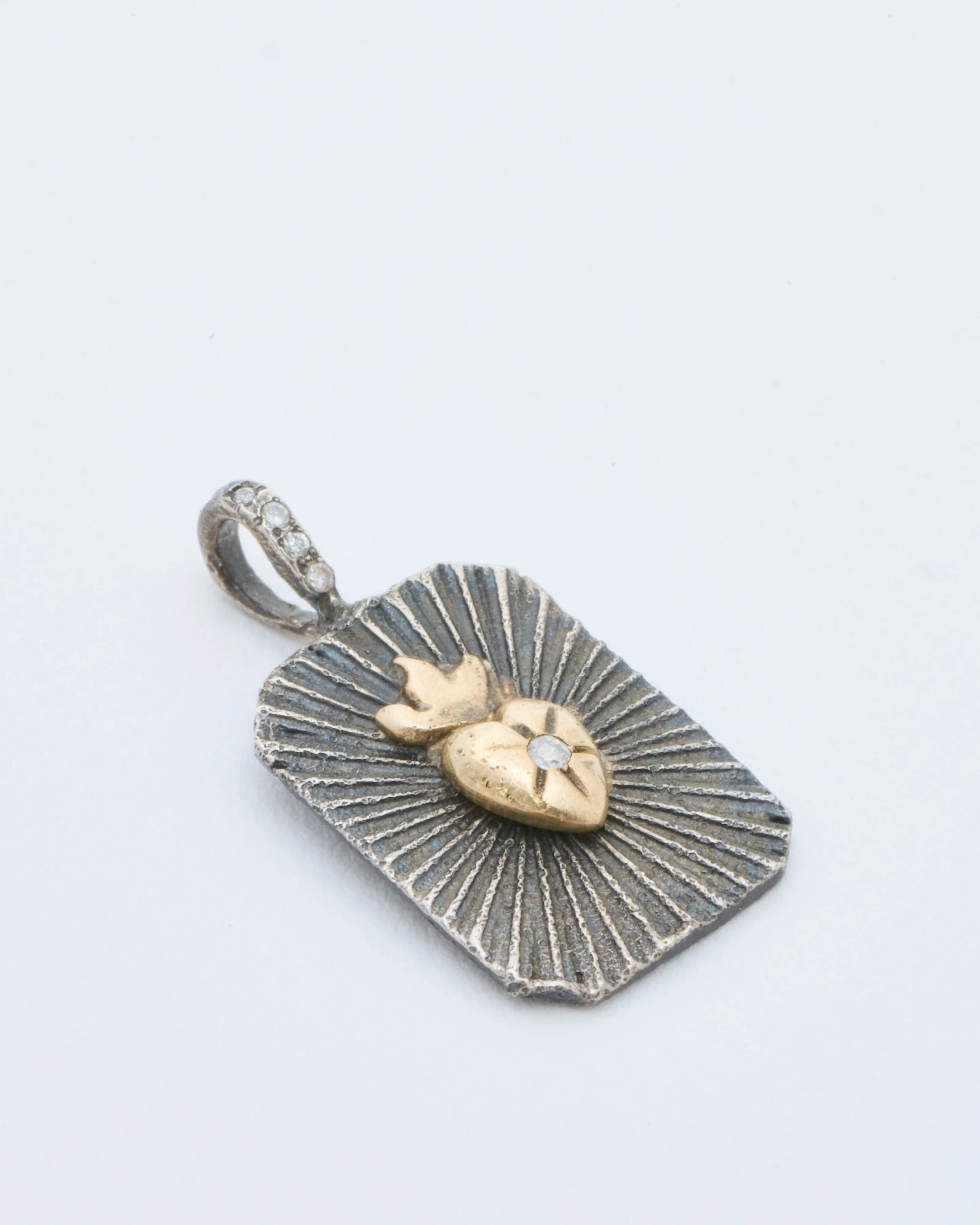 mixed metal sacred heart aura tag - Image 5