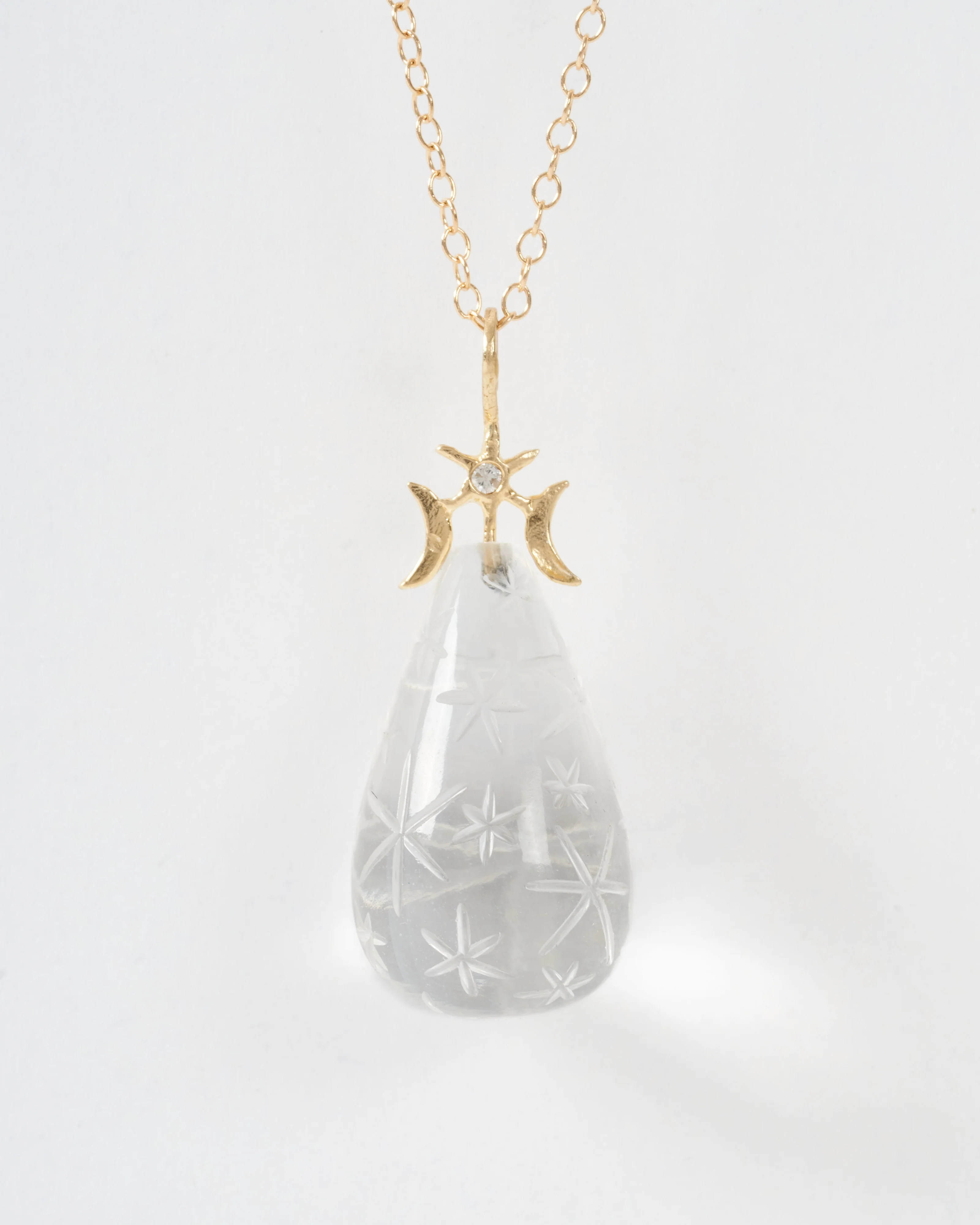 starry moon quartz drop necklace - Image 2