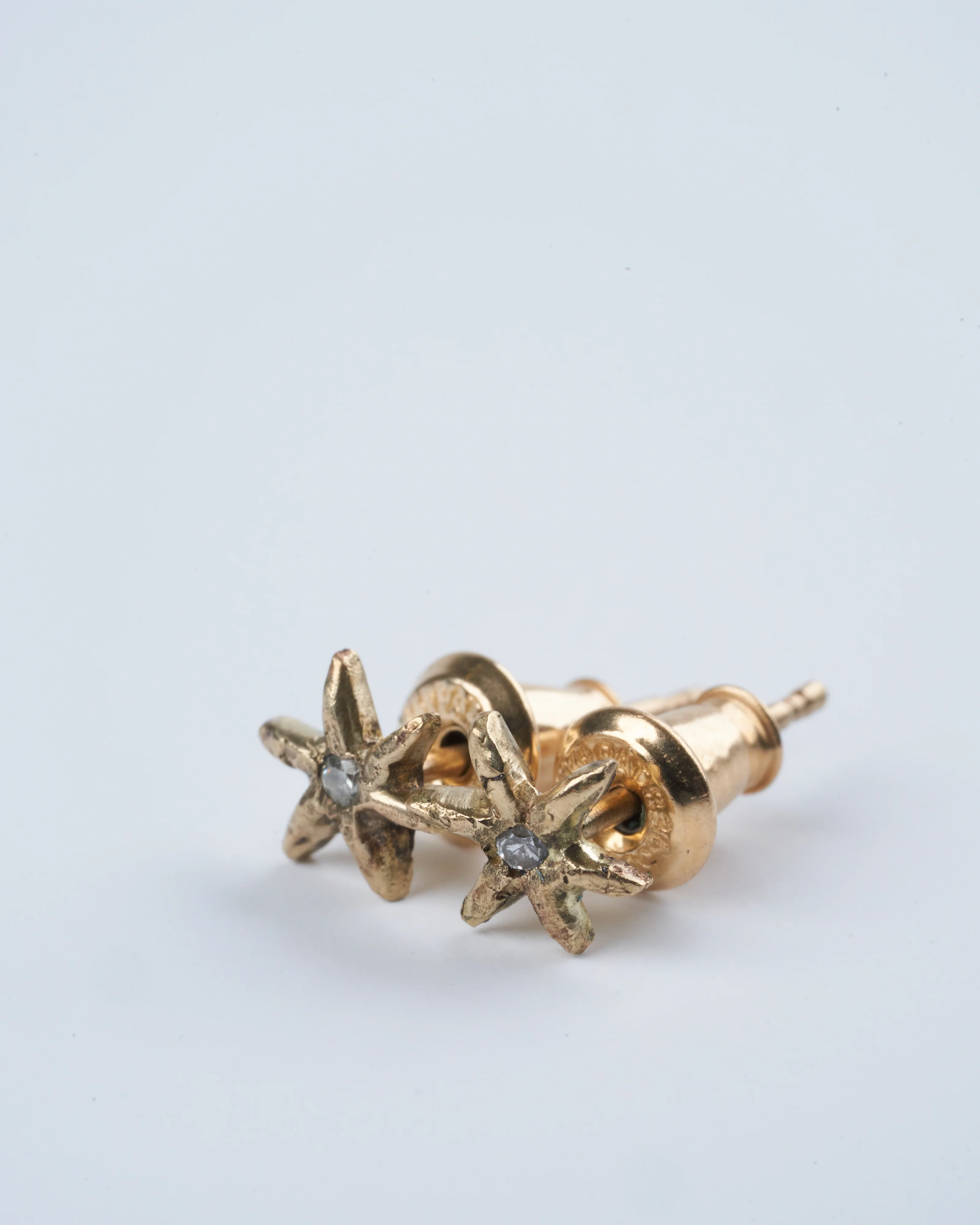 north star amulet studs - 14k yellow gold - Image 2