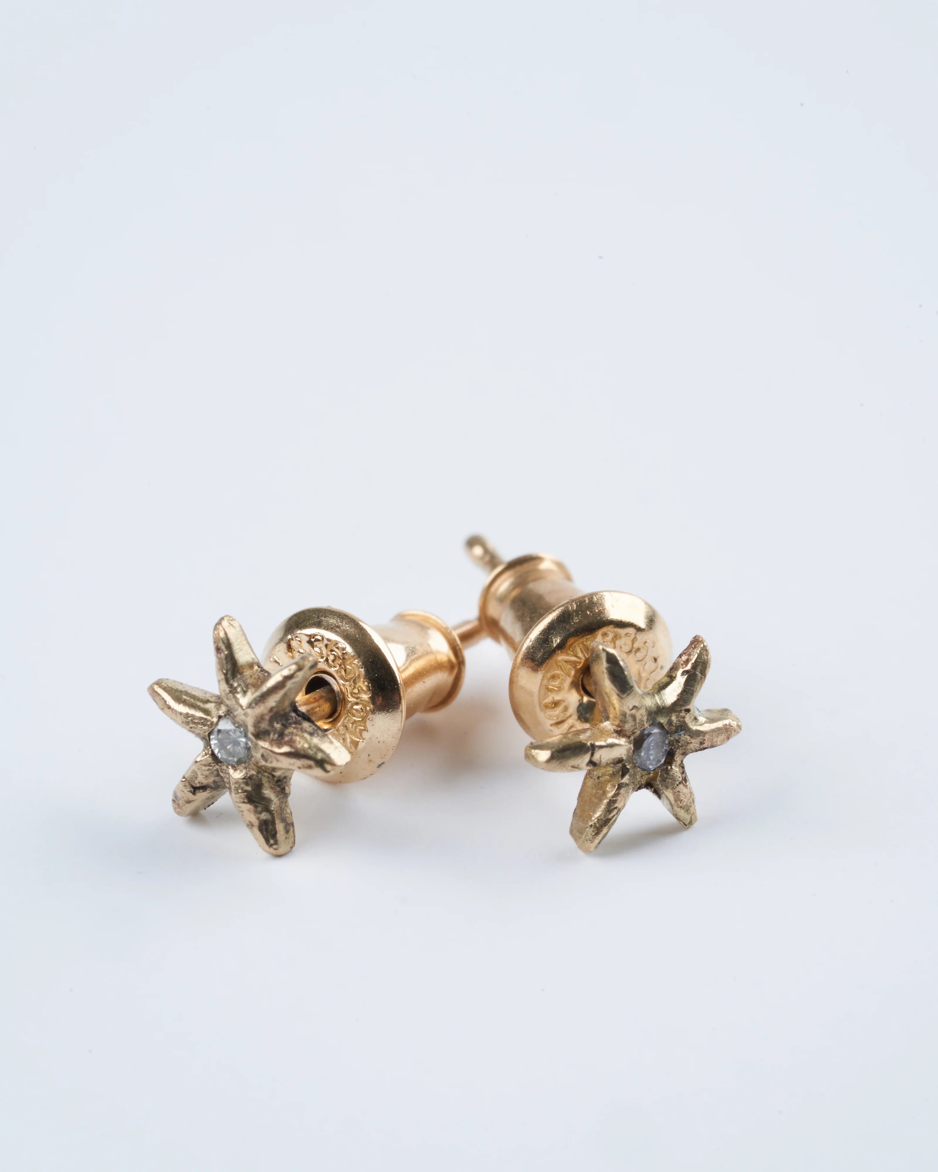 north star amulet studs - 14k yellow gold - Image 3