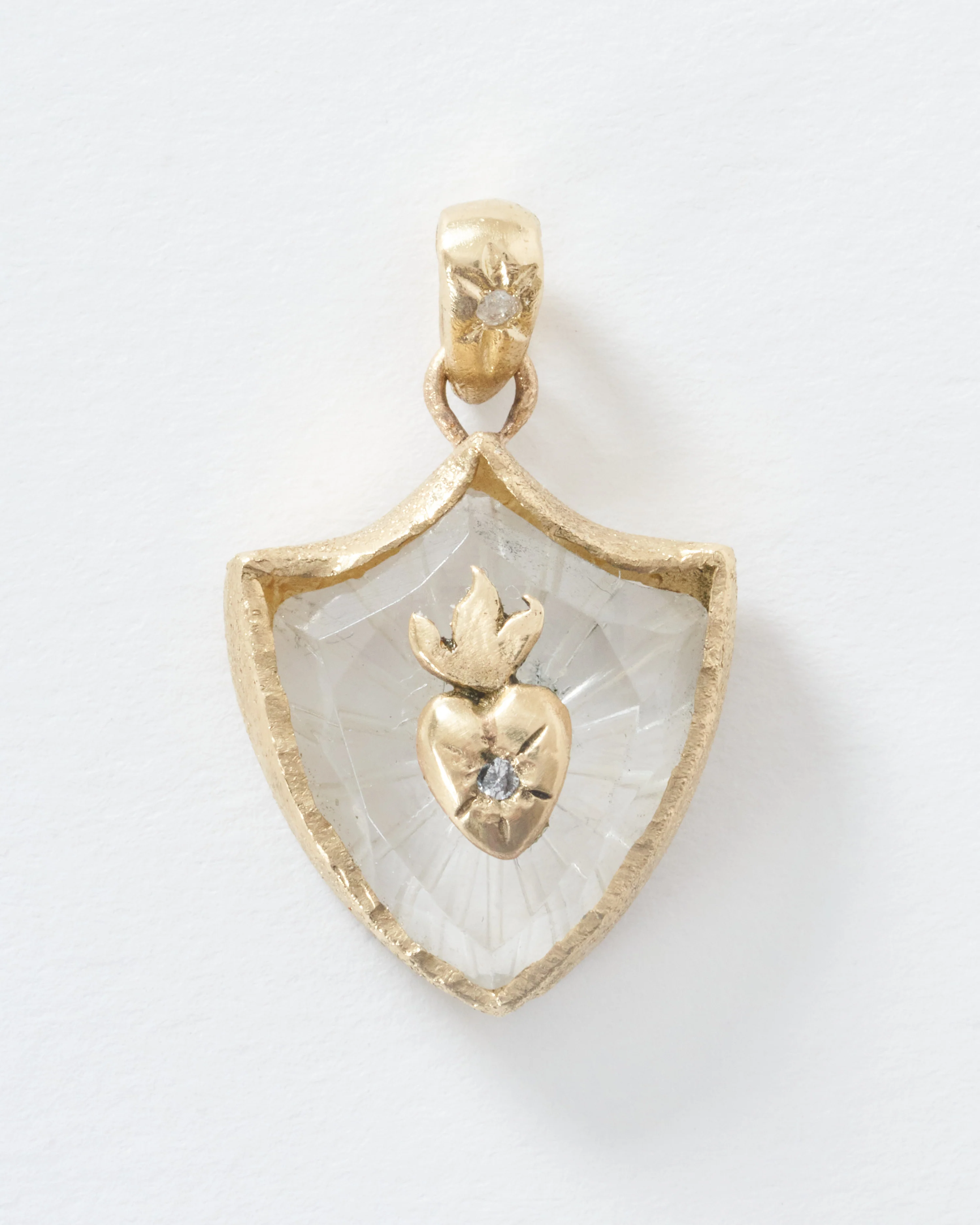 sacred heart small shield amulet