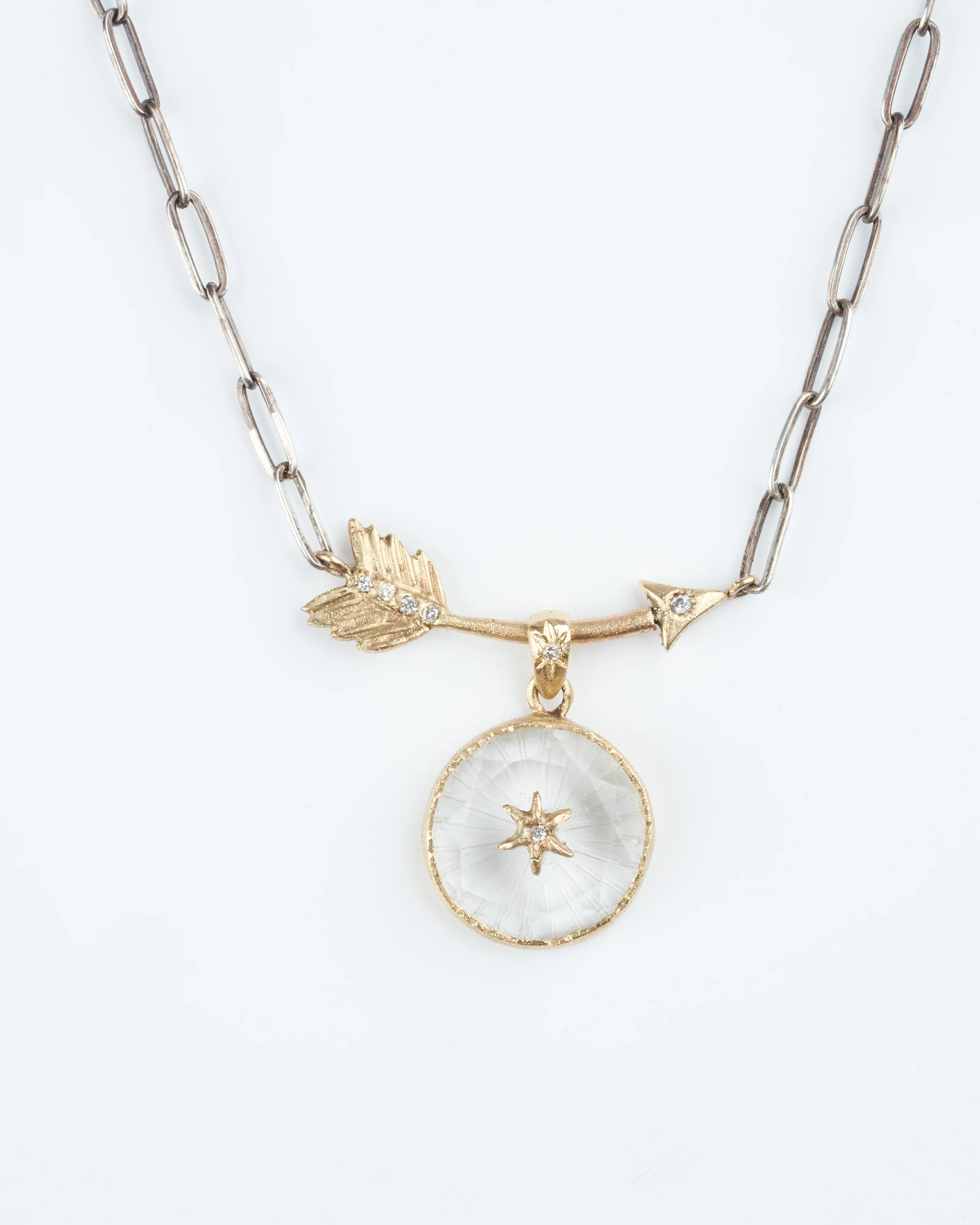 small round north star amulet - 14k yellow gold - Image 5