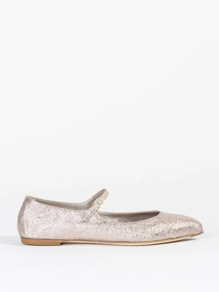 ballet reffy flat - metallic
