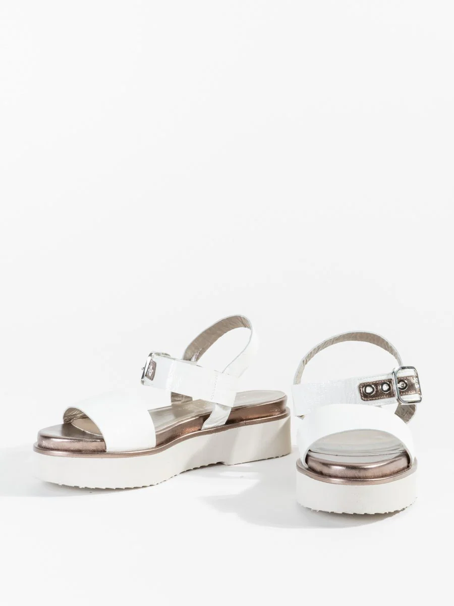 tall wedge sandal - white patent - Image 6