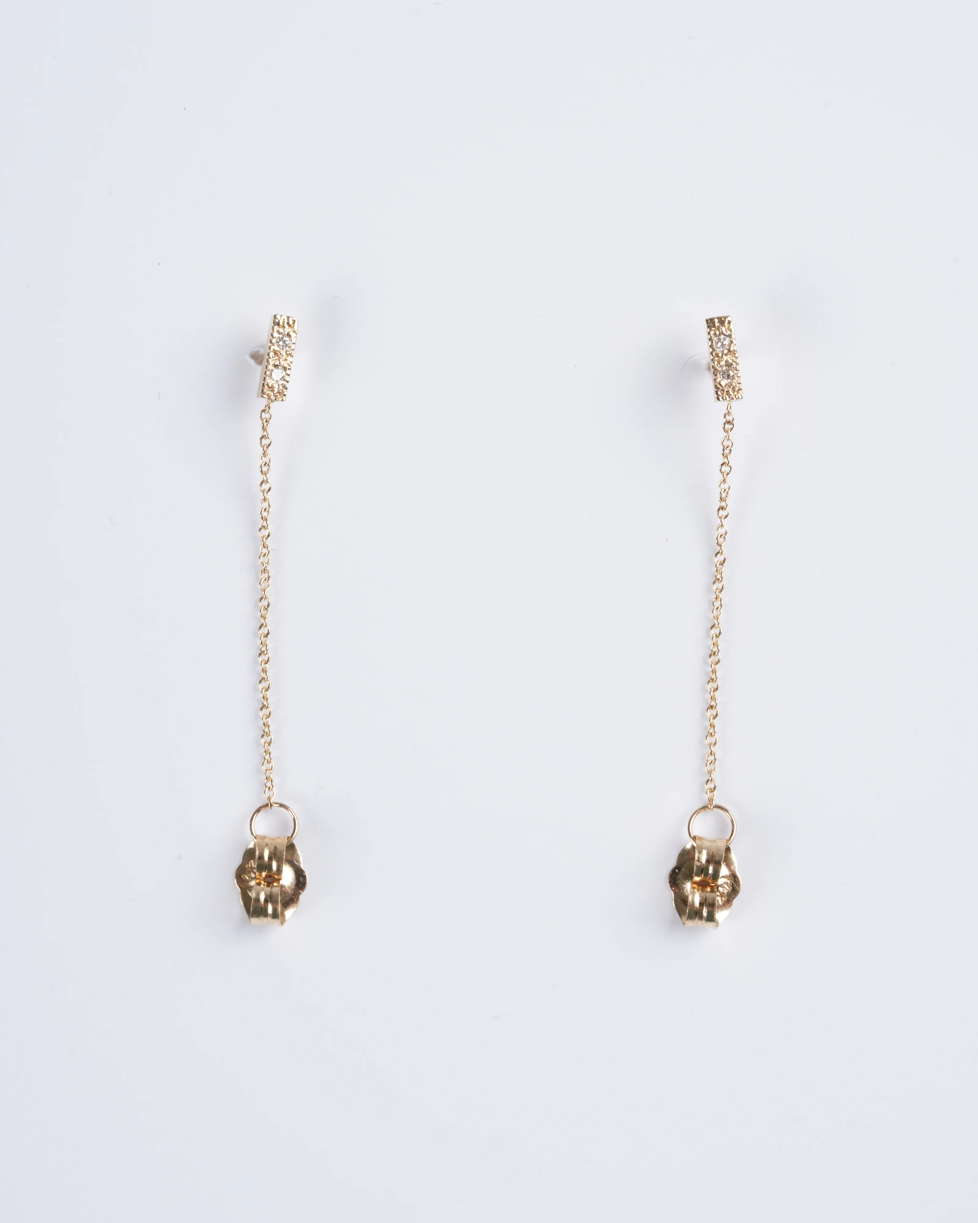 bar chain earrings - gold - Image 2