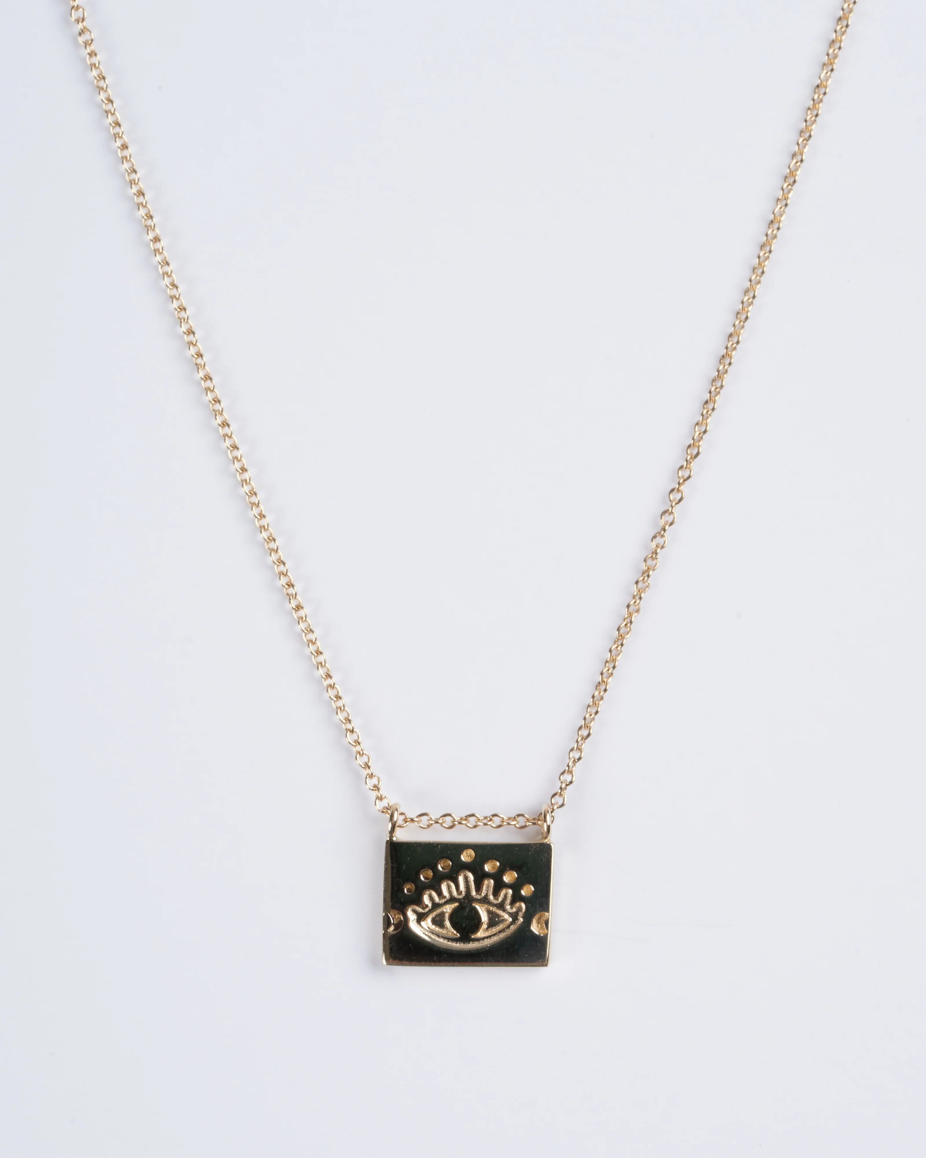 evil eye postcard necklace - gold - Image 2