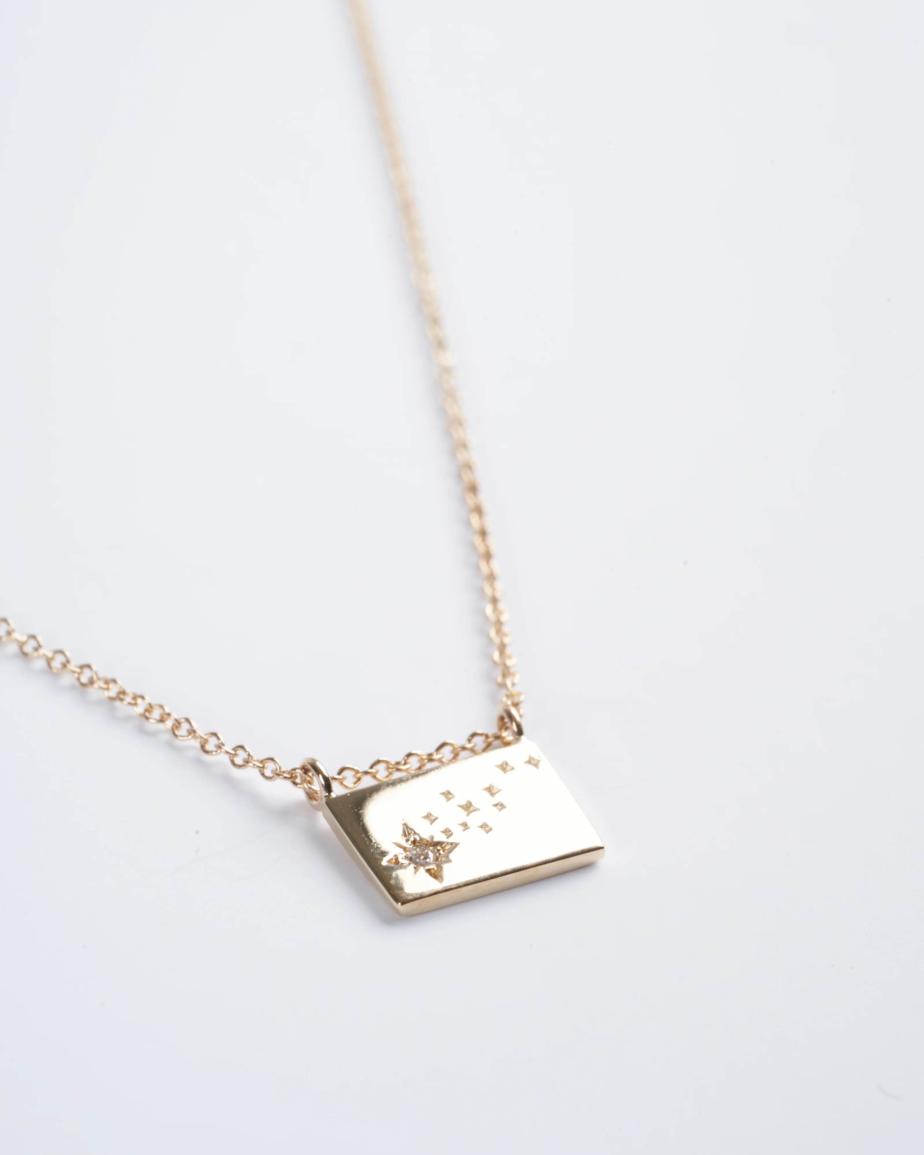 shooting star postcard necklace - gold - Image 2