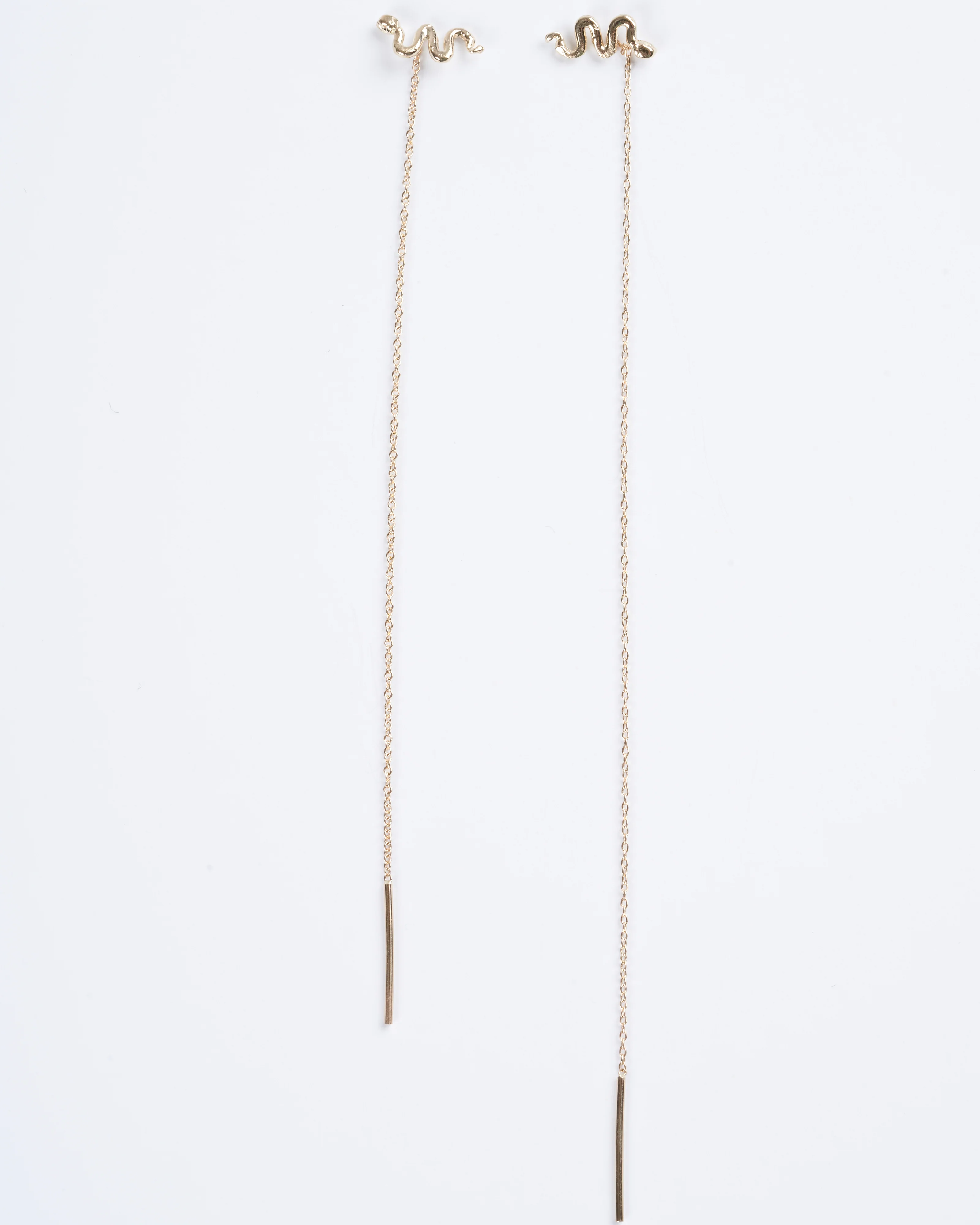 snake threader earrings - gold - Image 4