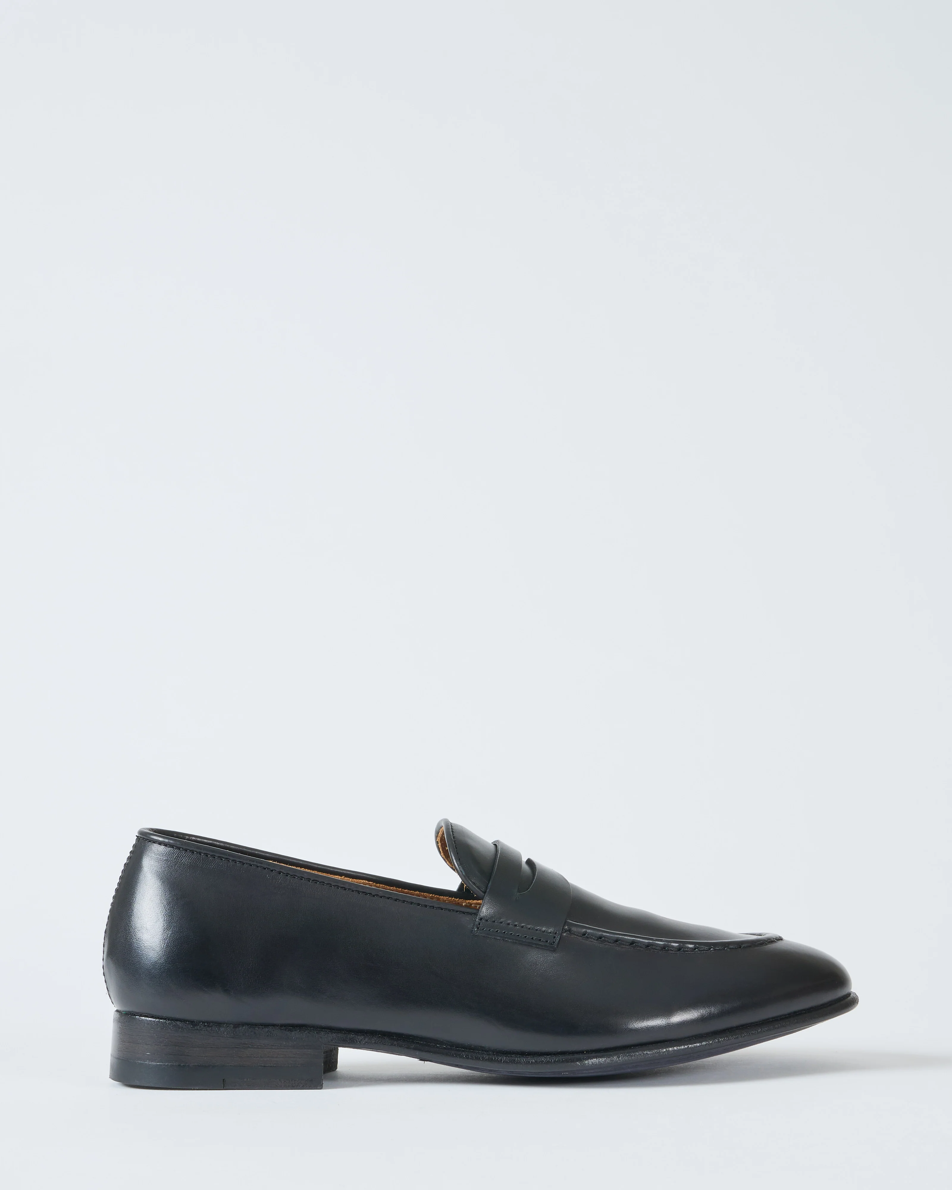 black calf penny loafer