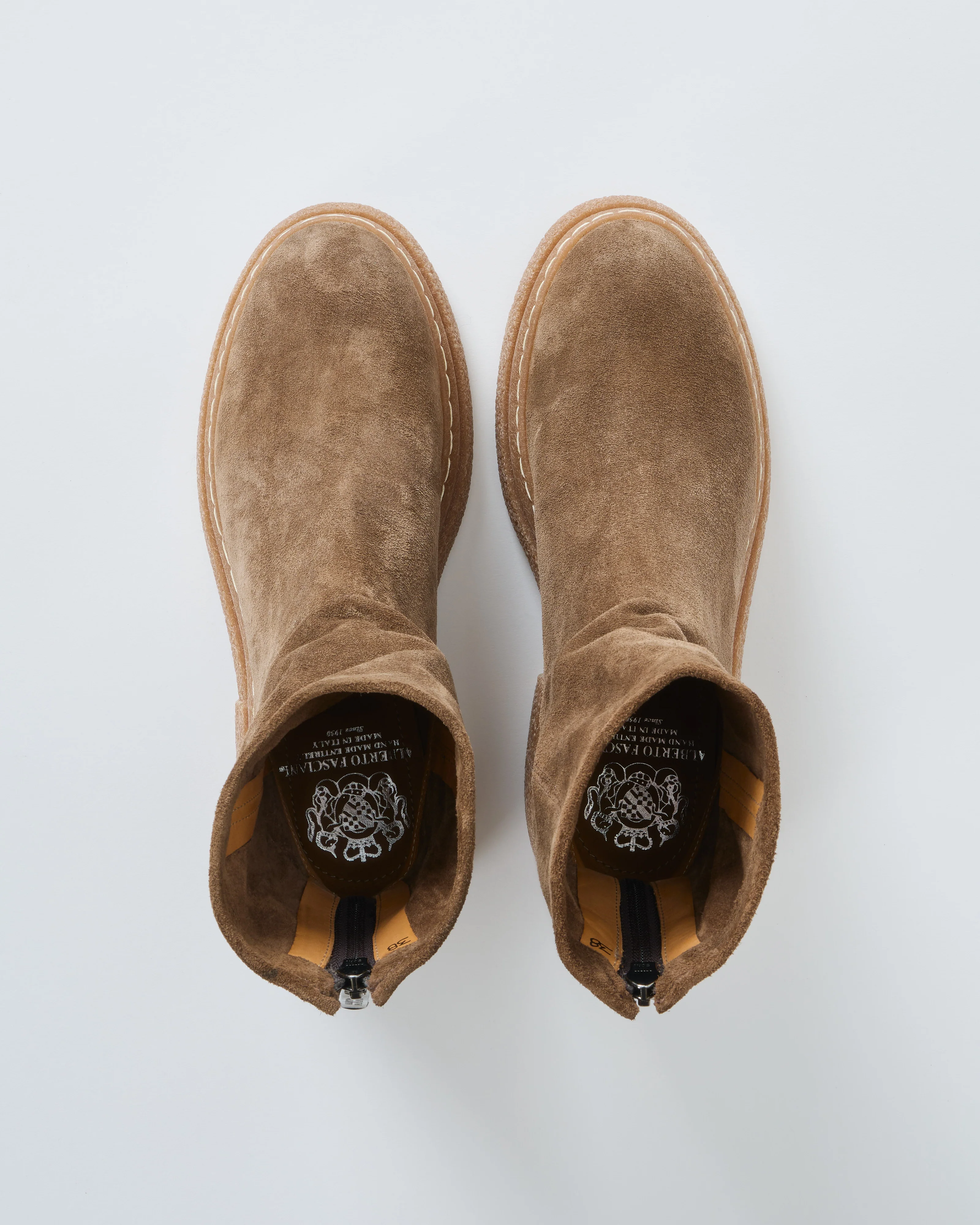 crepe bottom boot w/ back zipper - Image 2