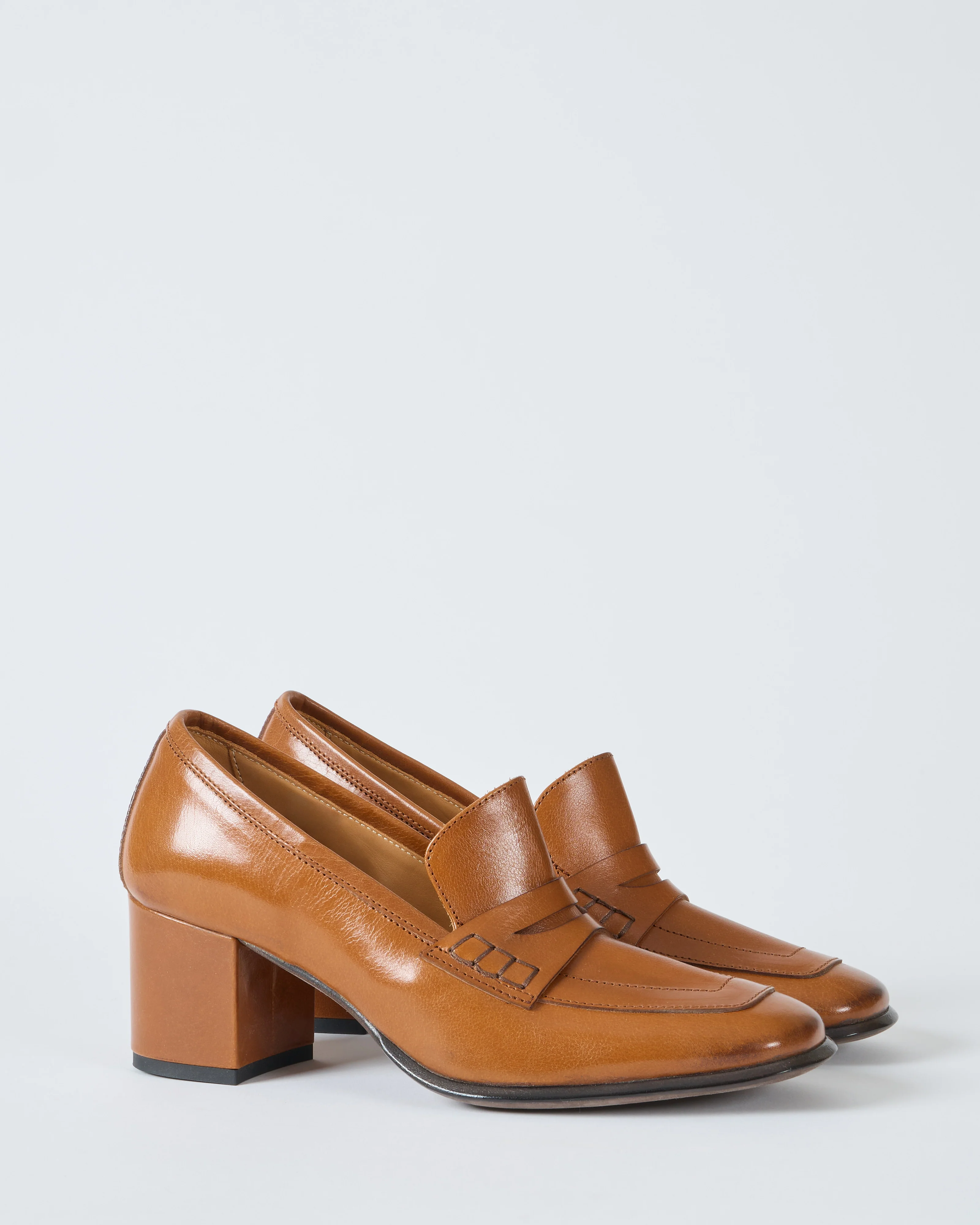 heeled leather penny loafer - Image 4