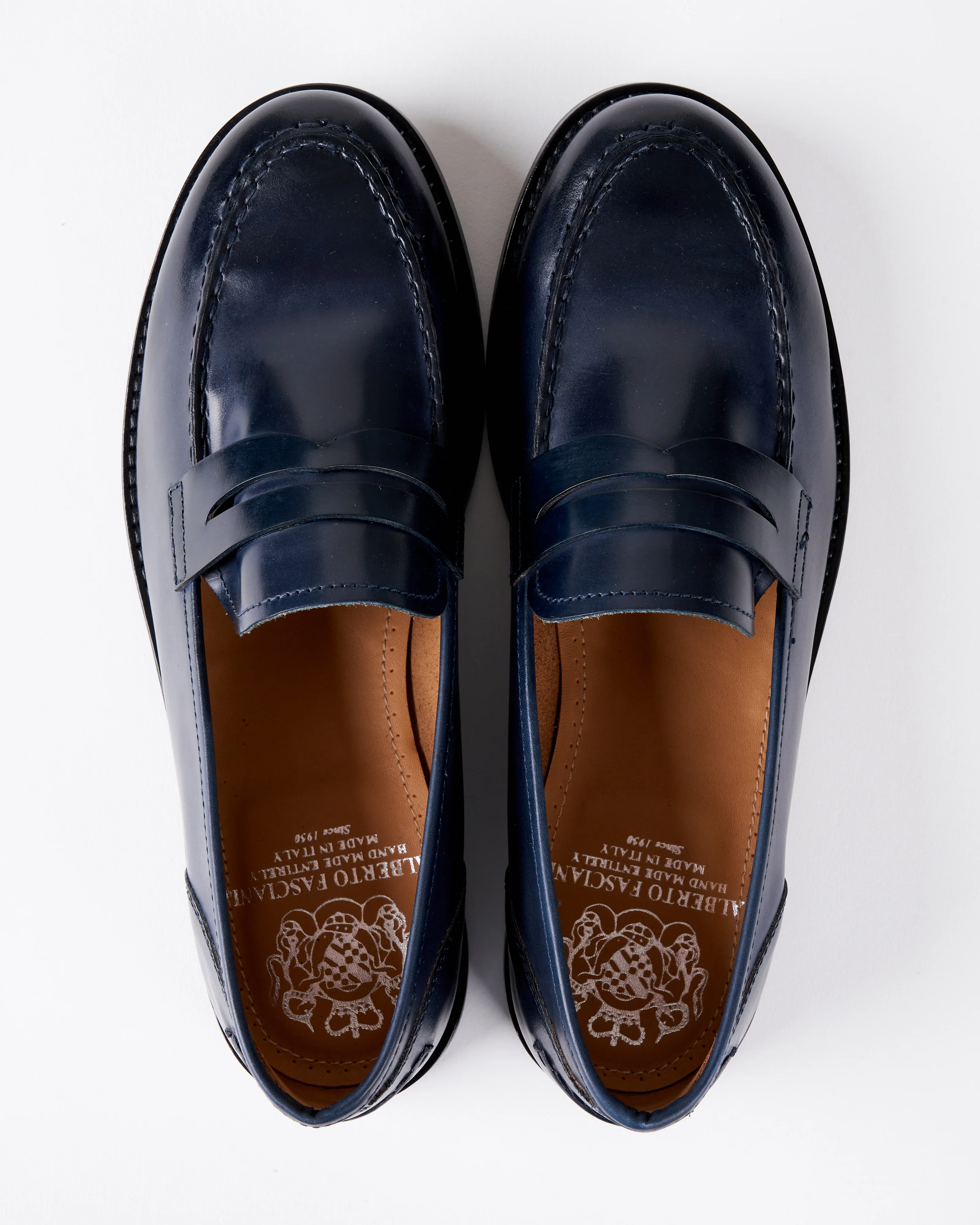 leather loafer/rubber sole - batik blue leather - Image 4