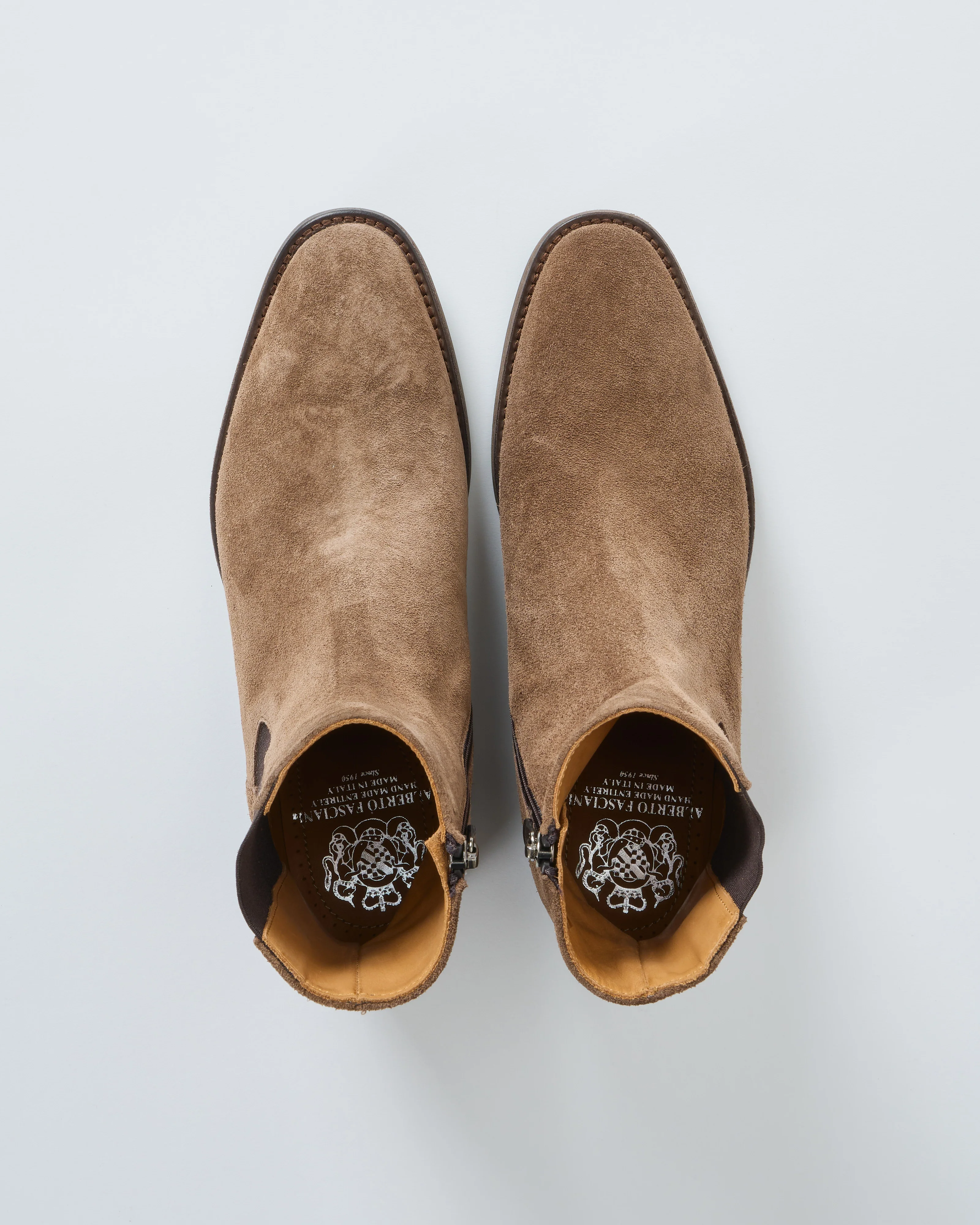 low heel short suede boot side zipper - Image 2