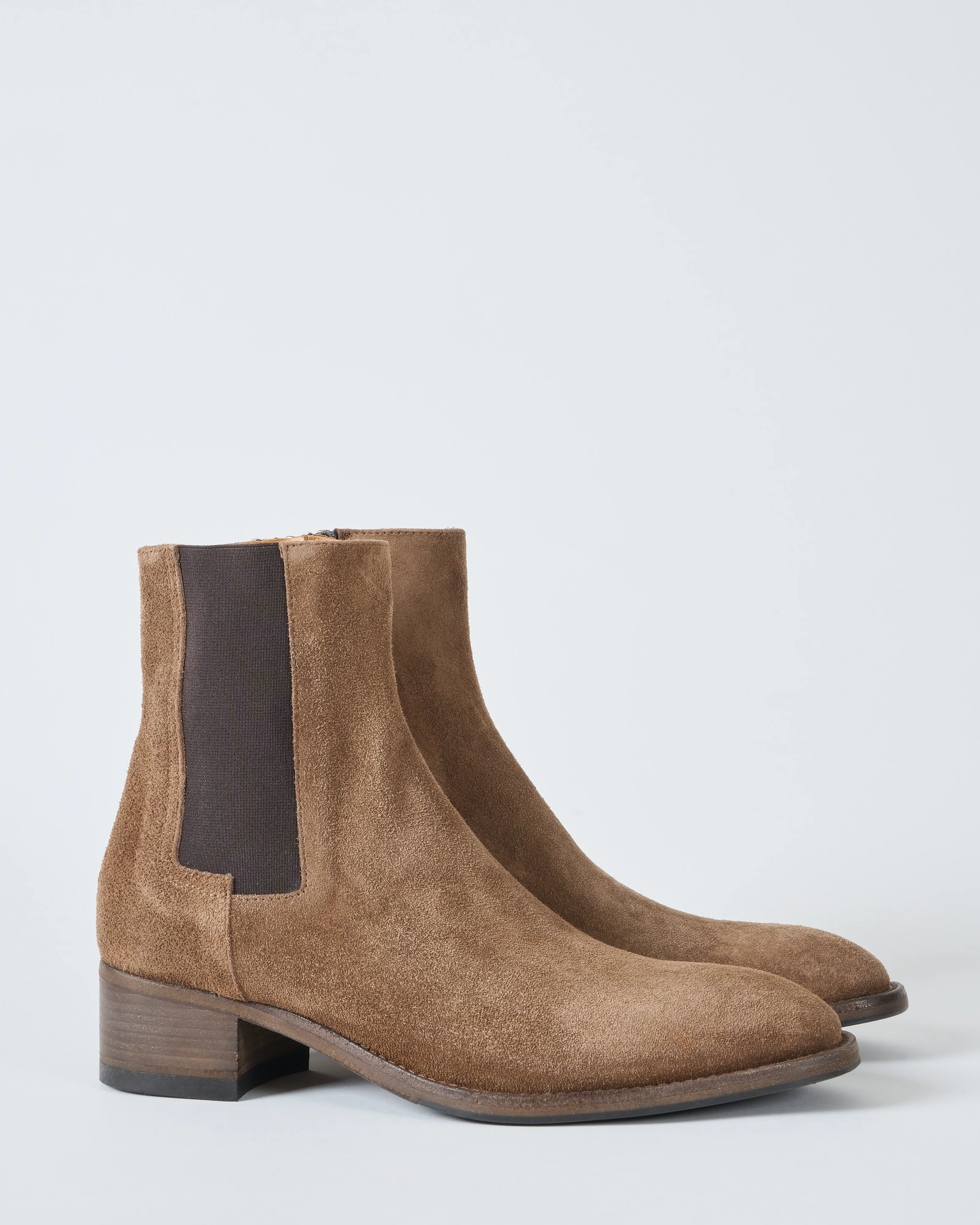 low heel short suede boot side zipper - Image 4