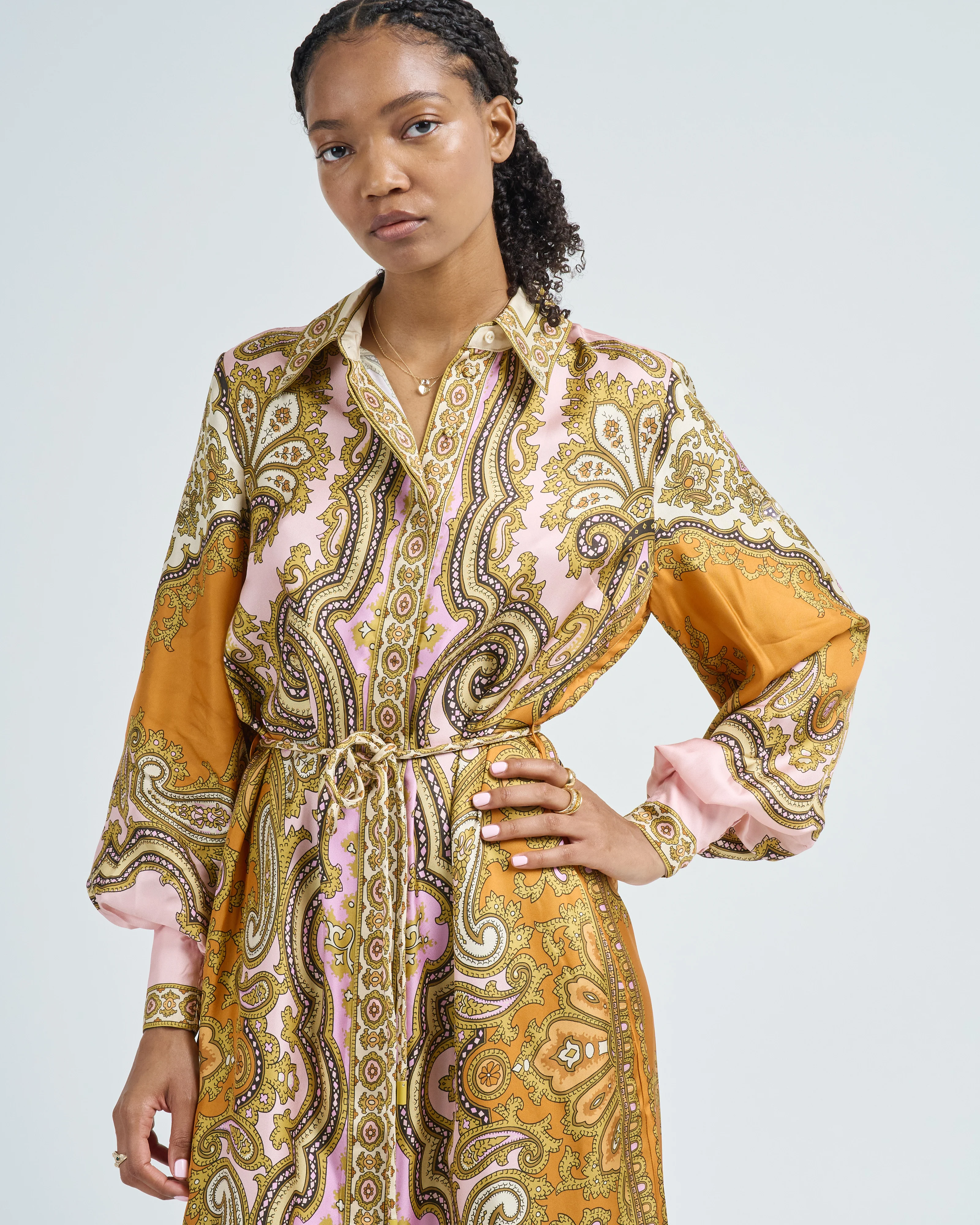 clemenza silk shirtdress - Image 2