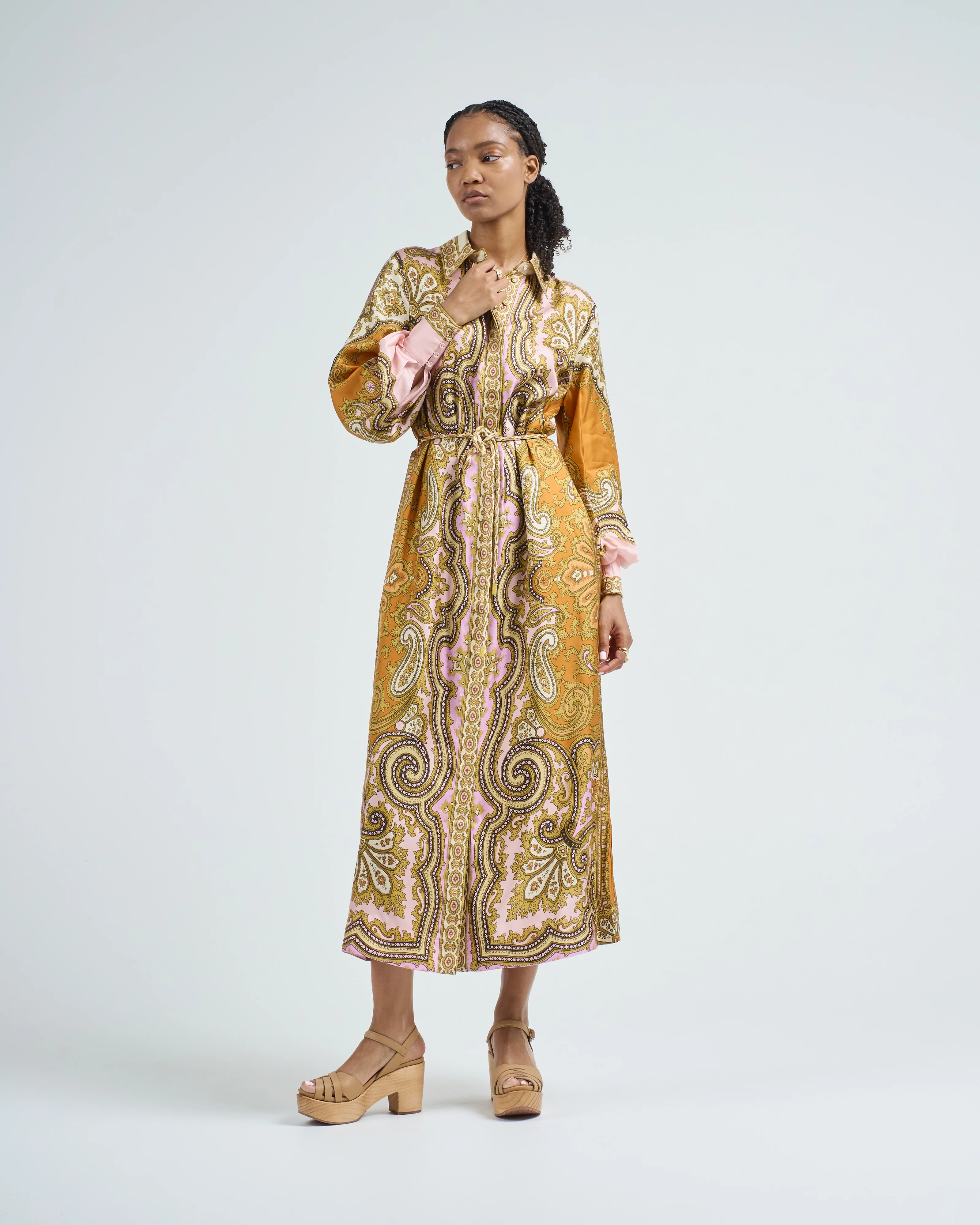 clemenza silk shirtdress - Image 3