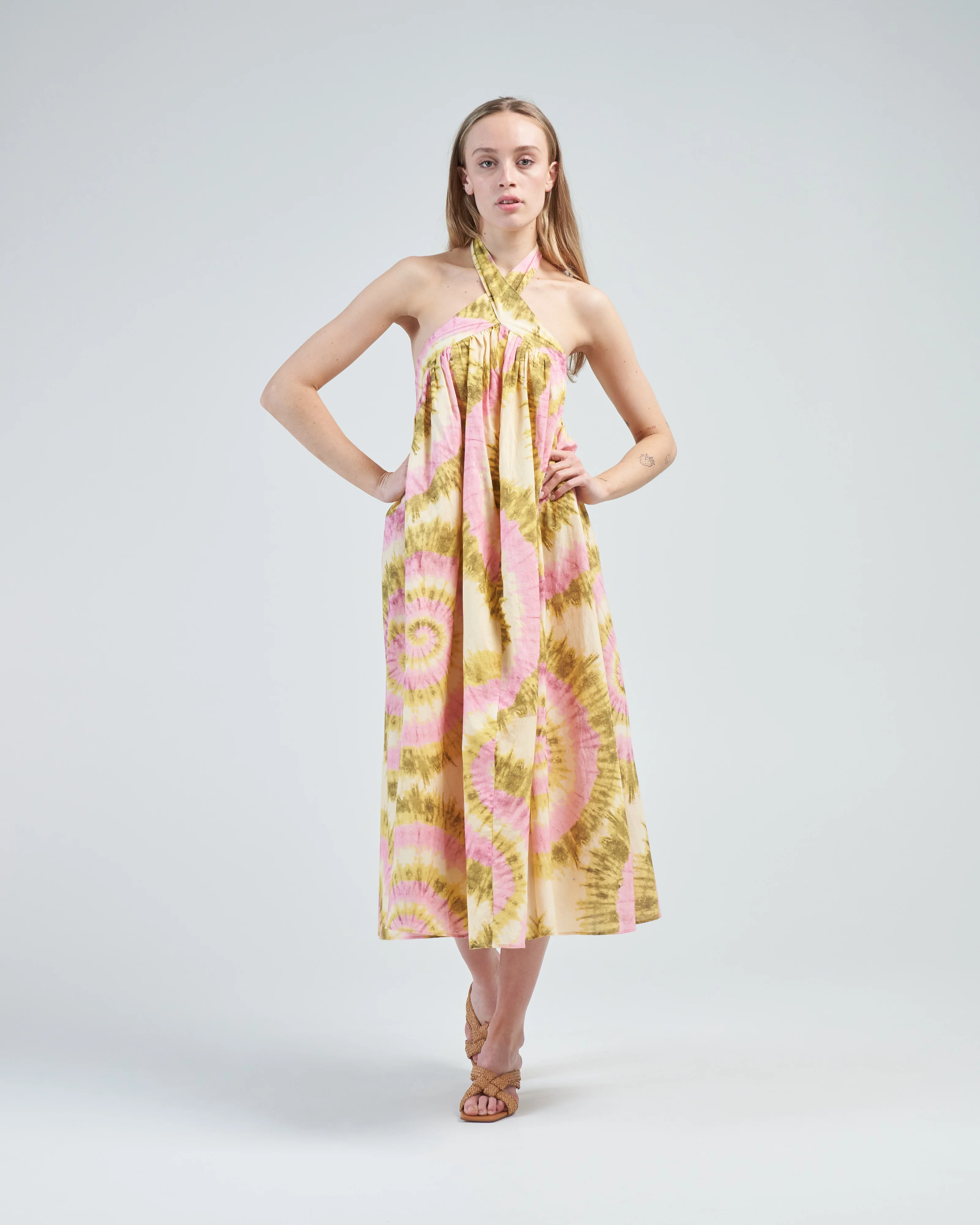 flash tie neck midi dress - Image 3