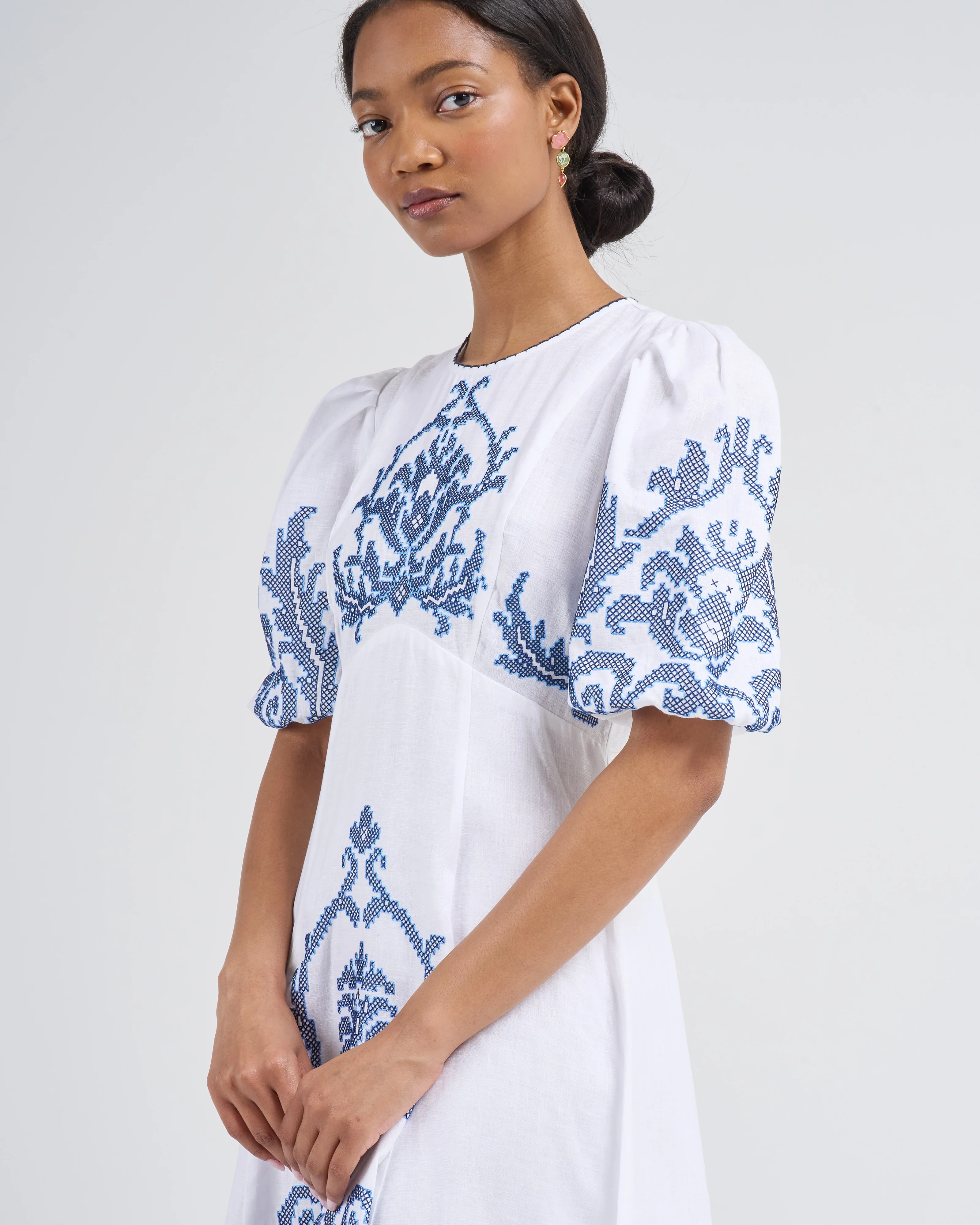 hazel embroidered midi dress - Image 3
