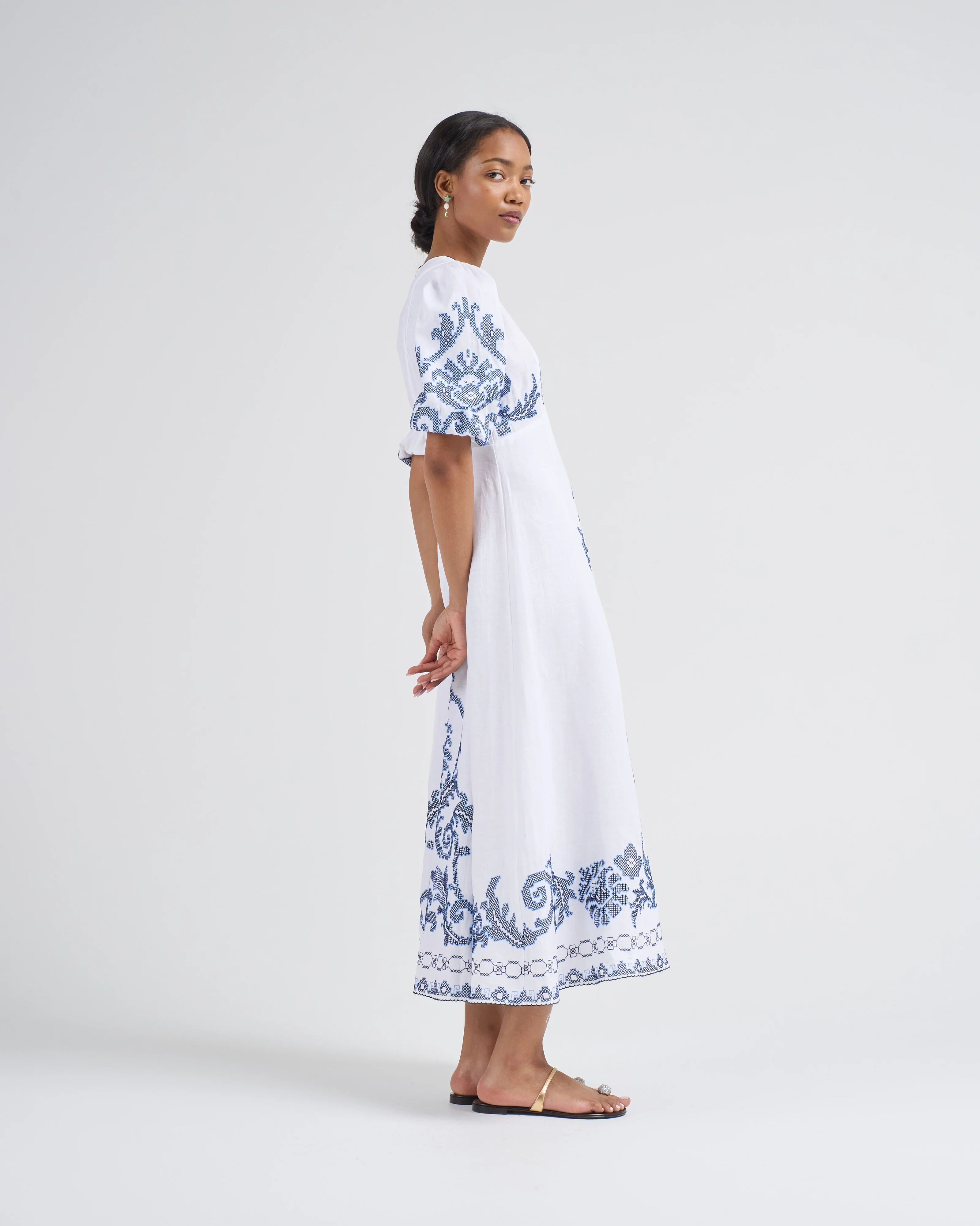 hazel embroidered midi dress - Image 4