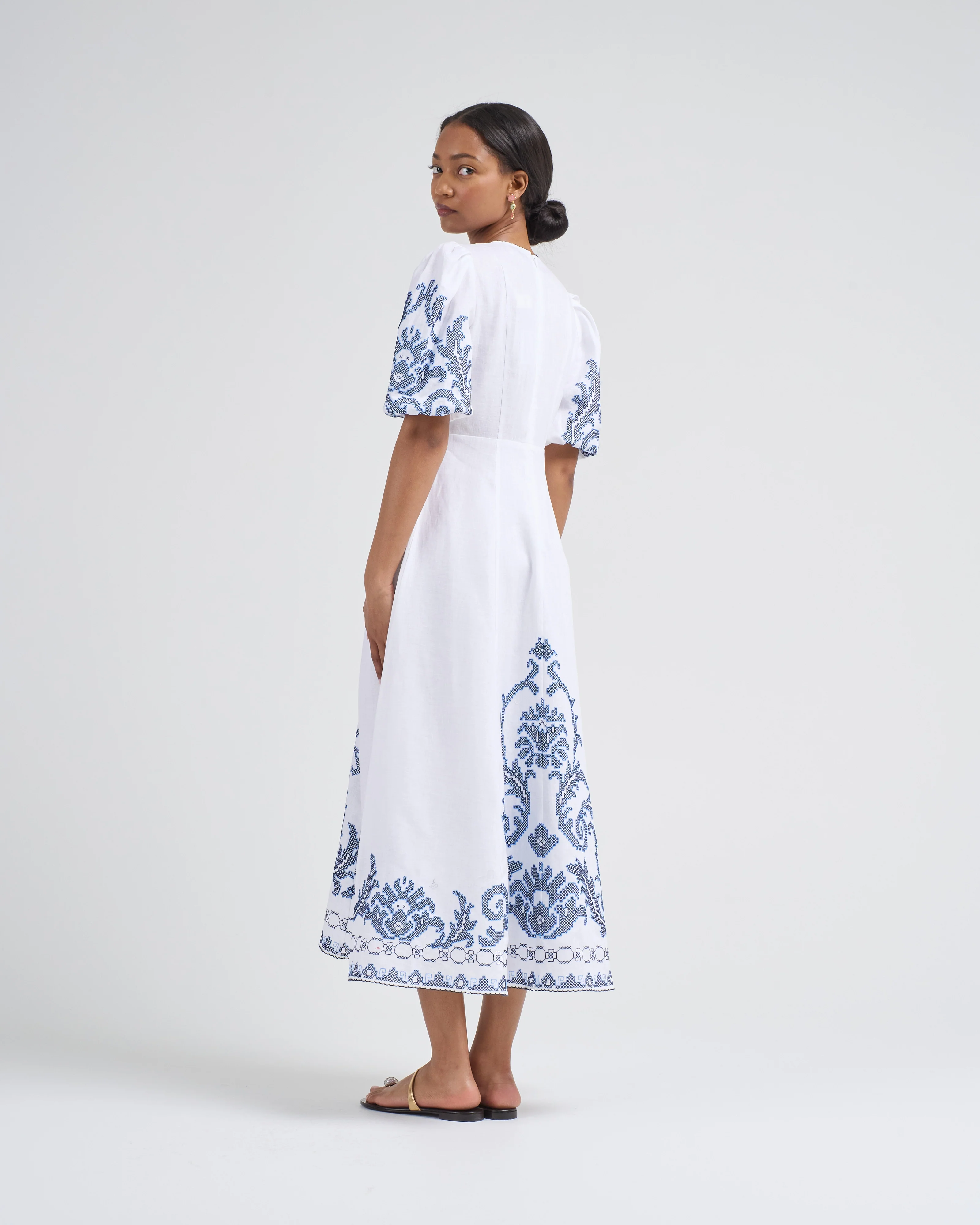 hazel embroidered midi dress - Image 5