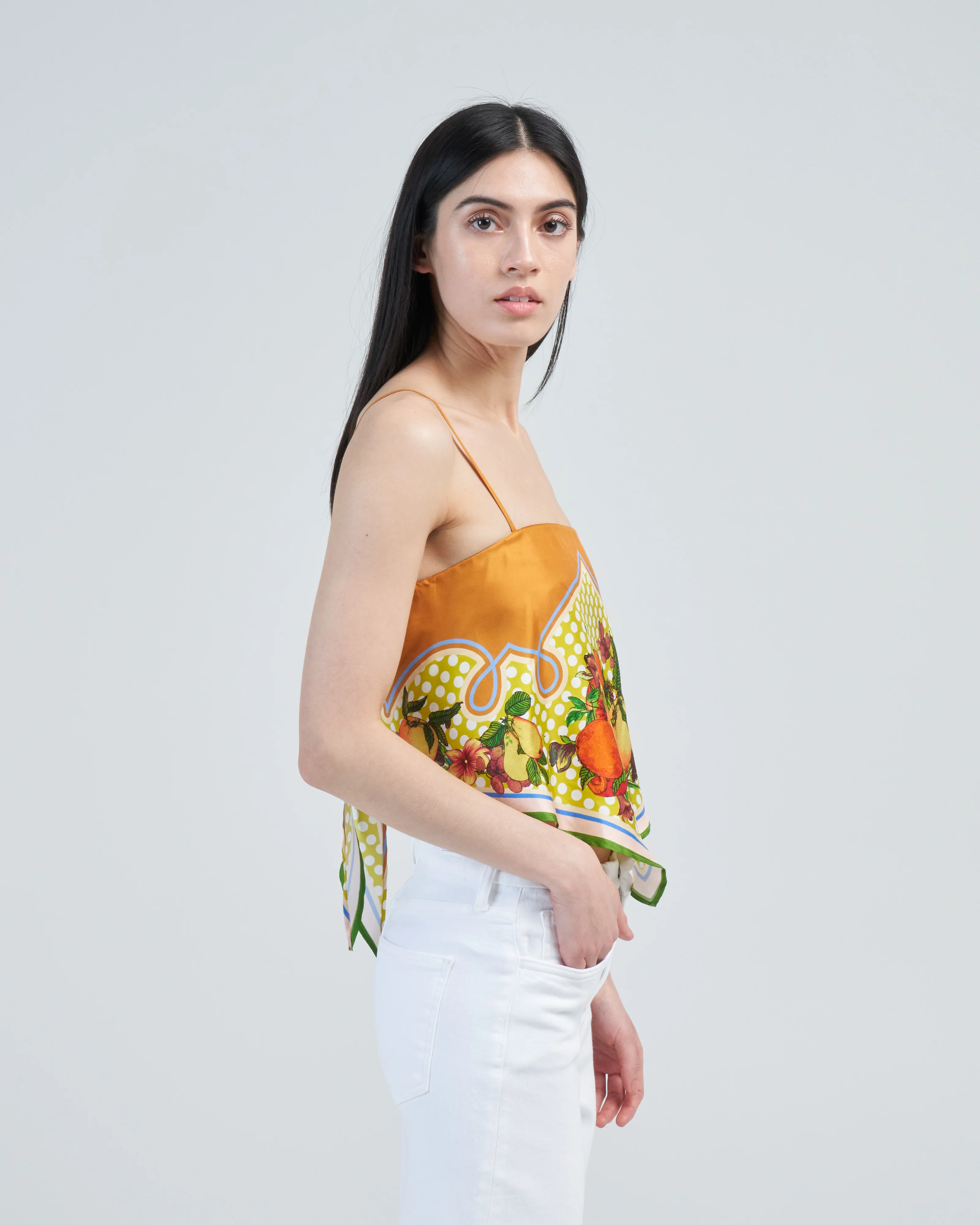 lemonis silk scarf top - Image 4