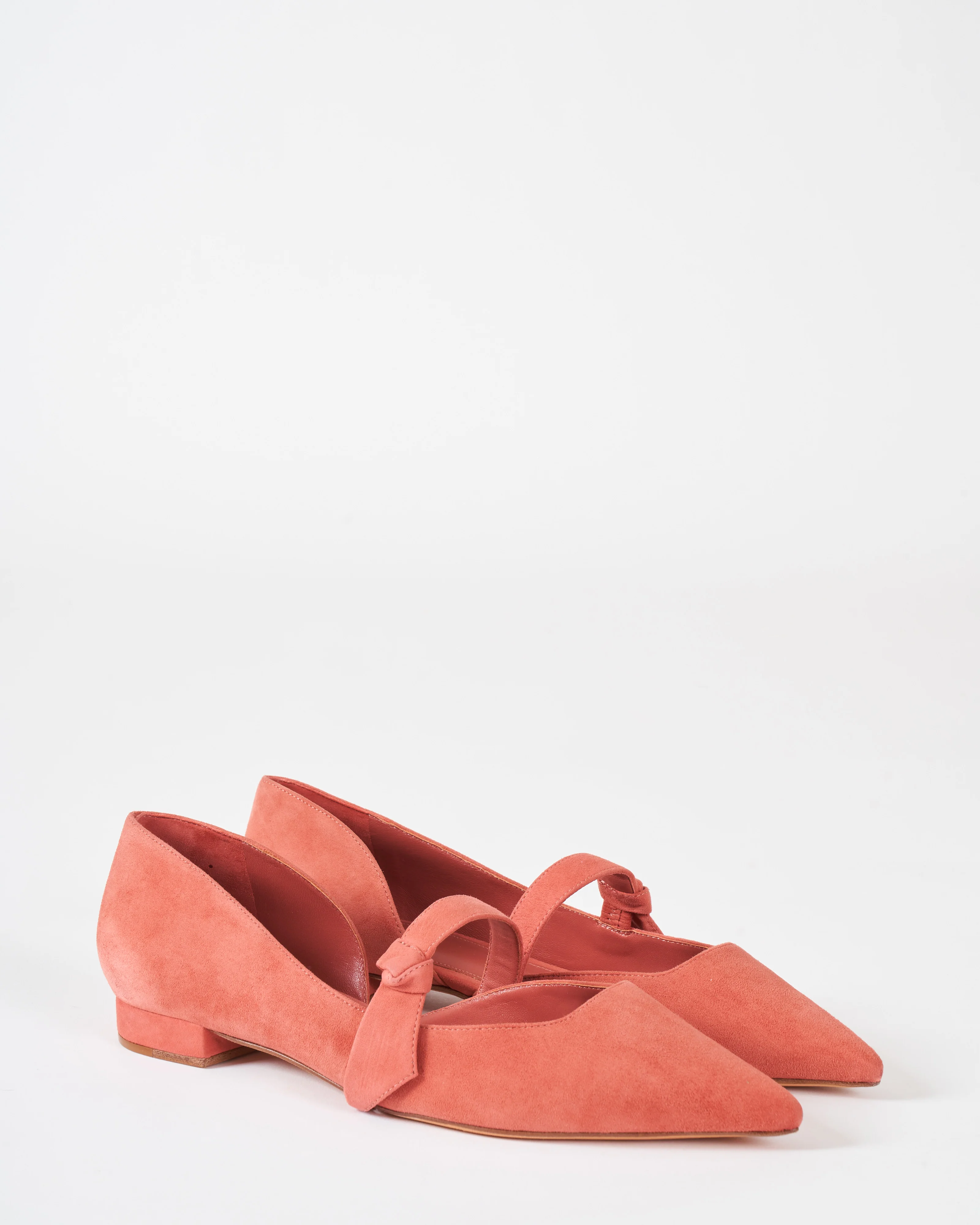 asymmetric clarita maryjane flat - cinnbar suede