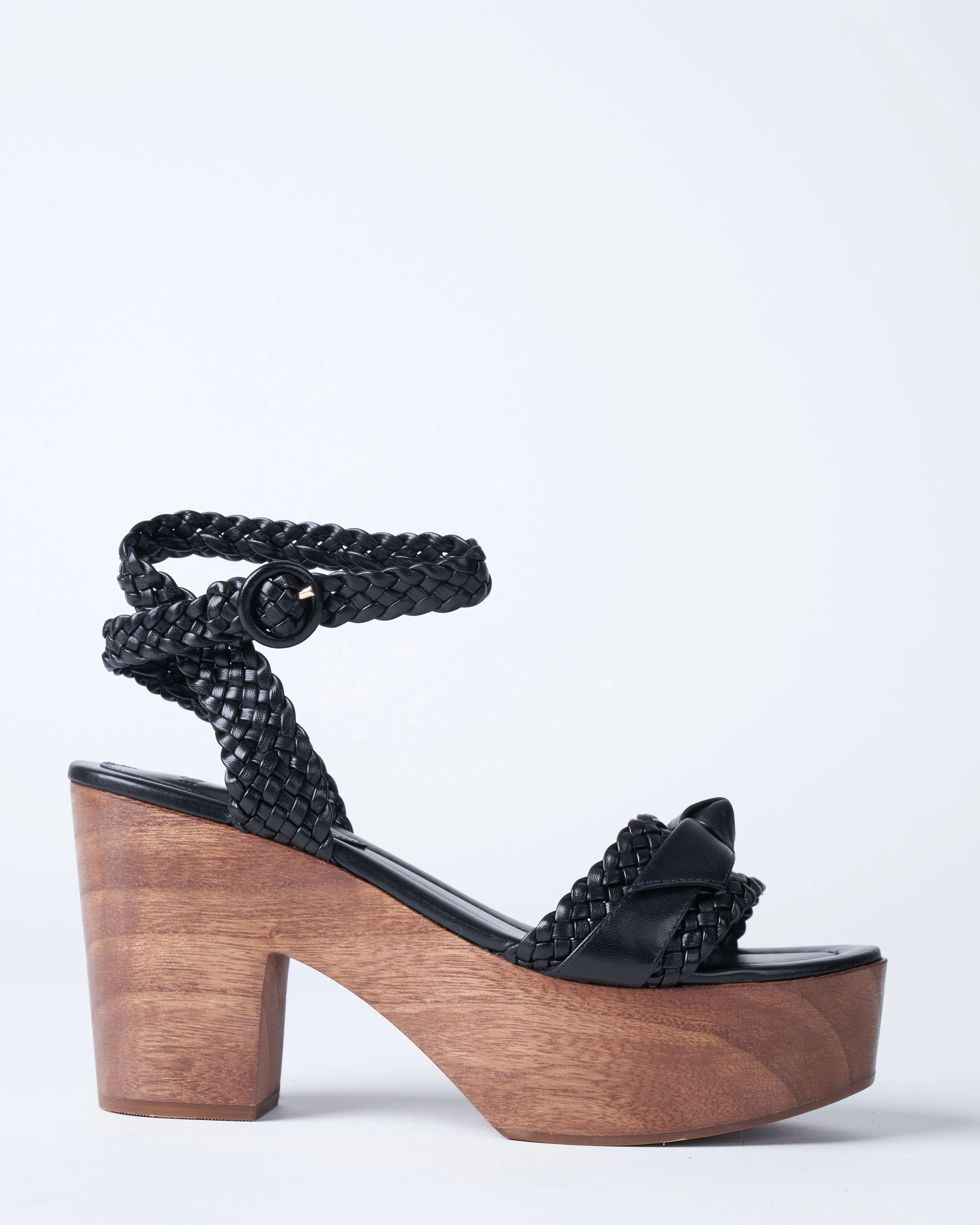clarita woven clog 110 - black leather - Image 3