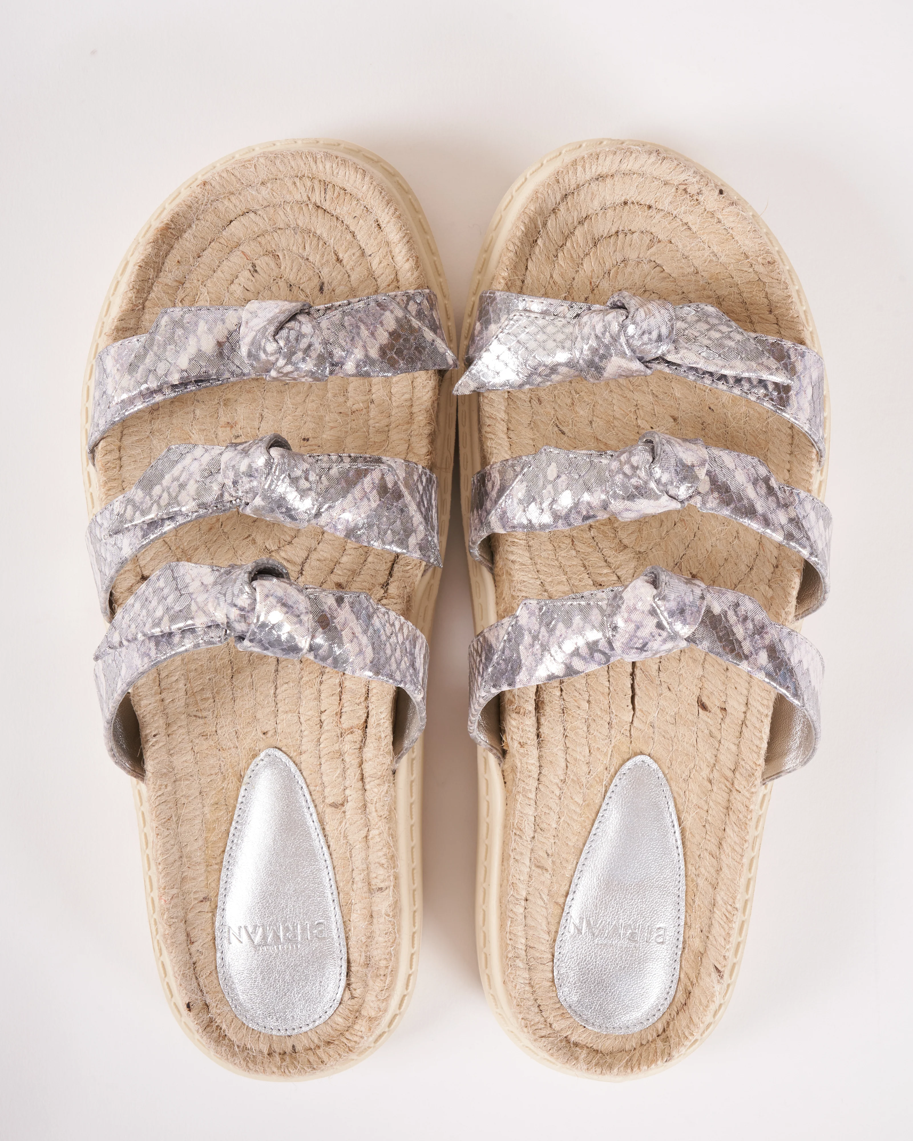 lolita espadrille sandal - embossed python fantasy silver - Image 3