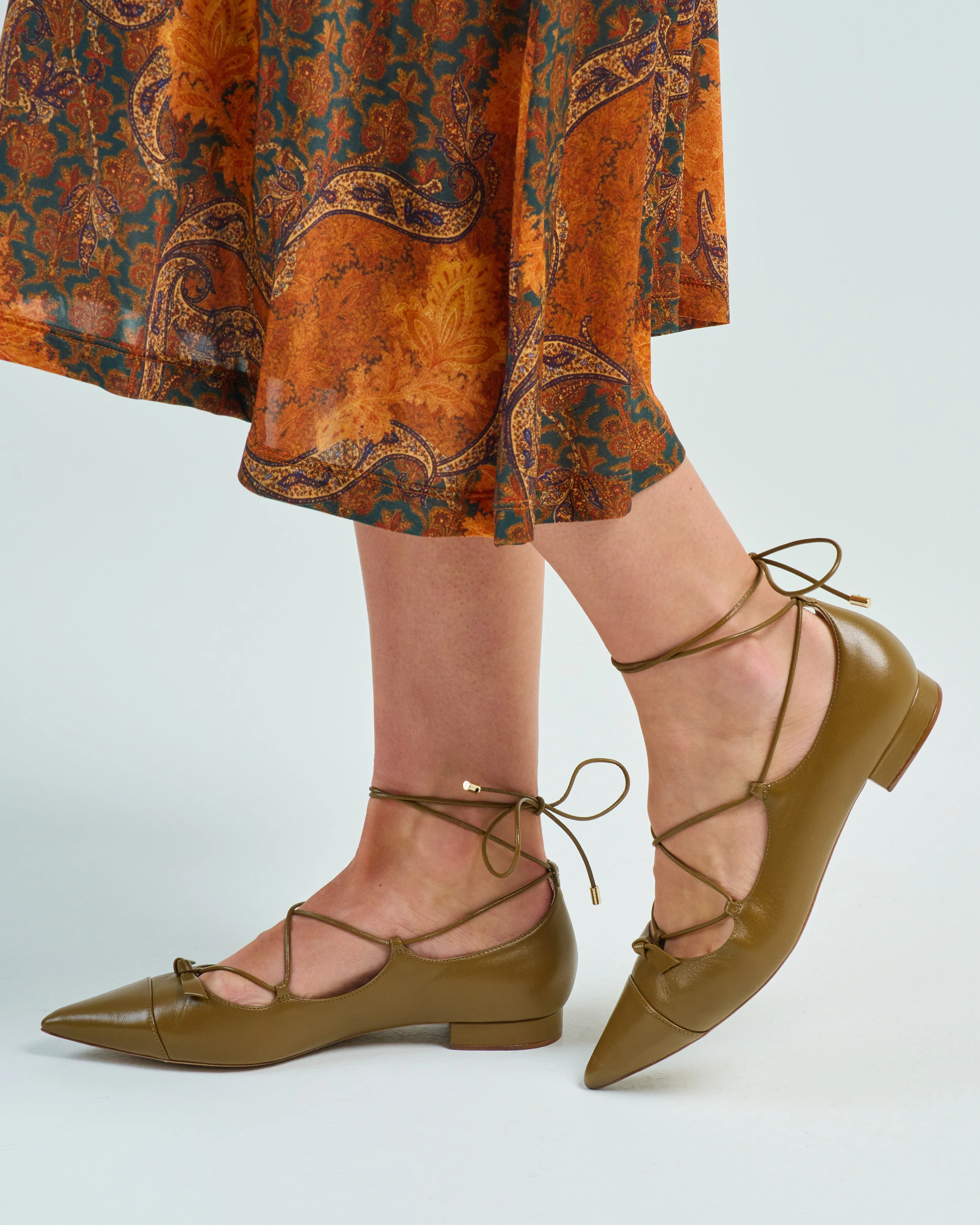 slim clarita lace up flat - Image 2
