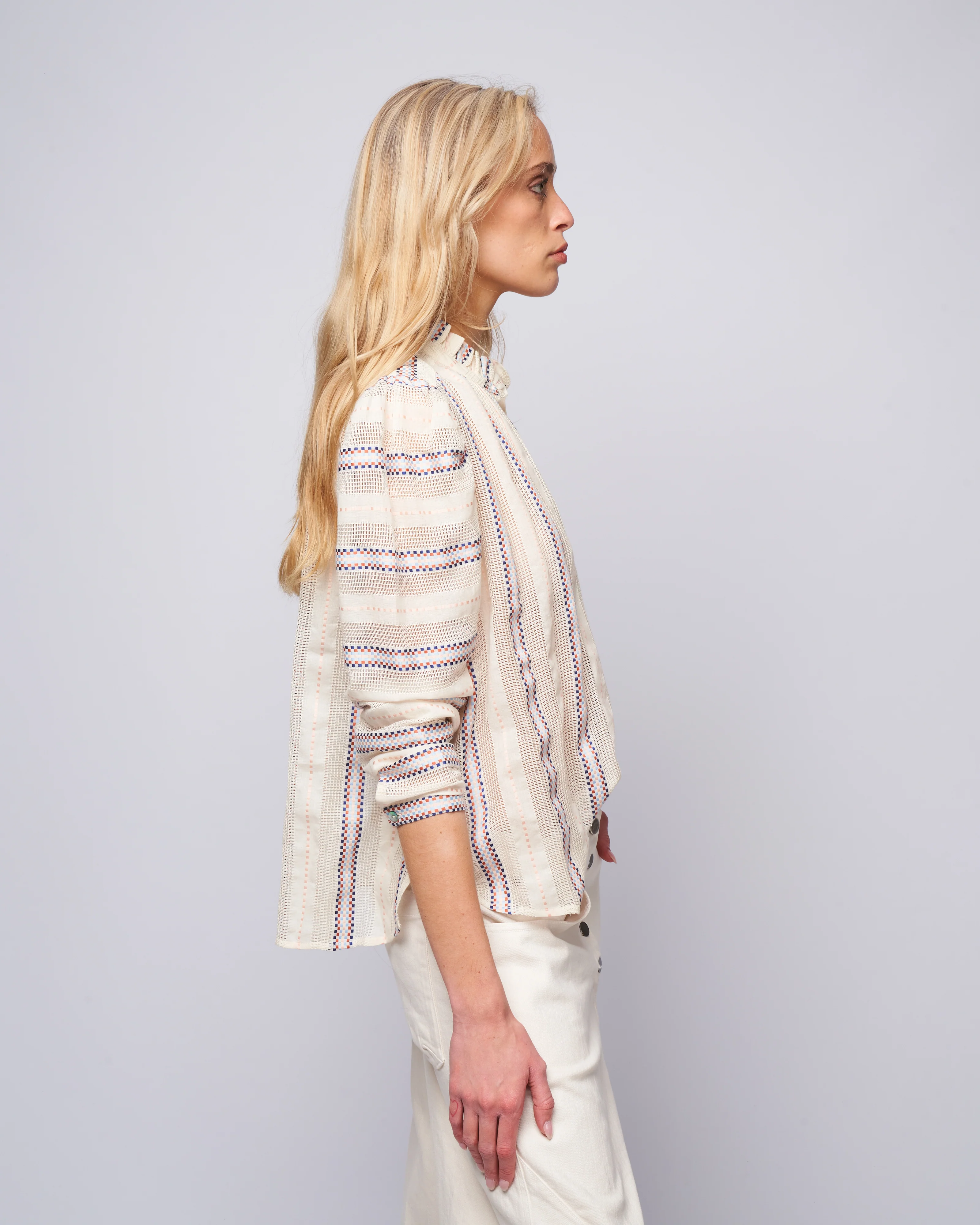 annabel basket weave shirt - white alabaster - Image 3