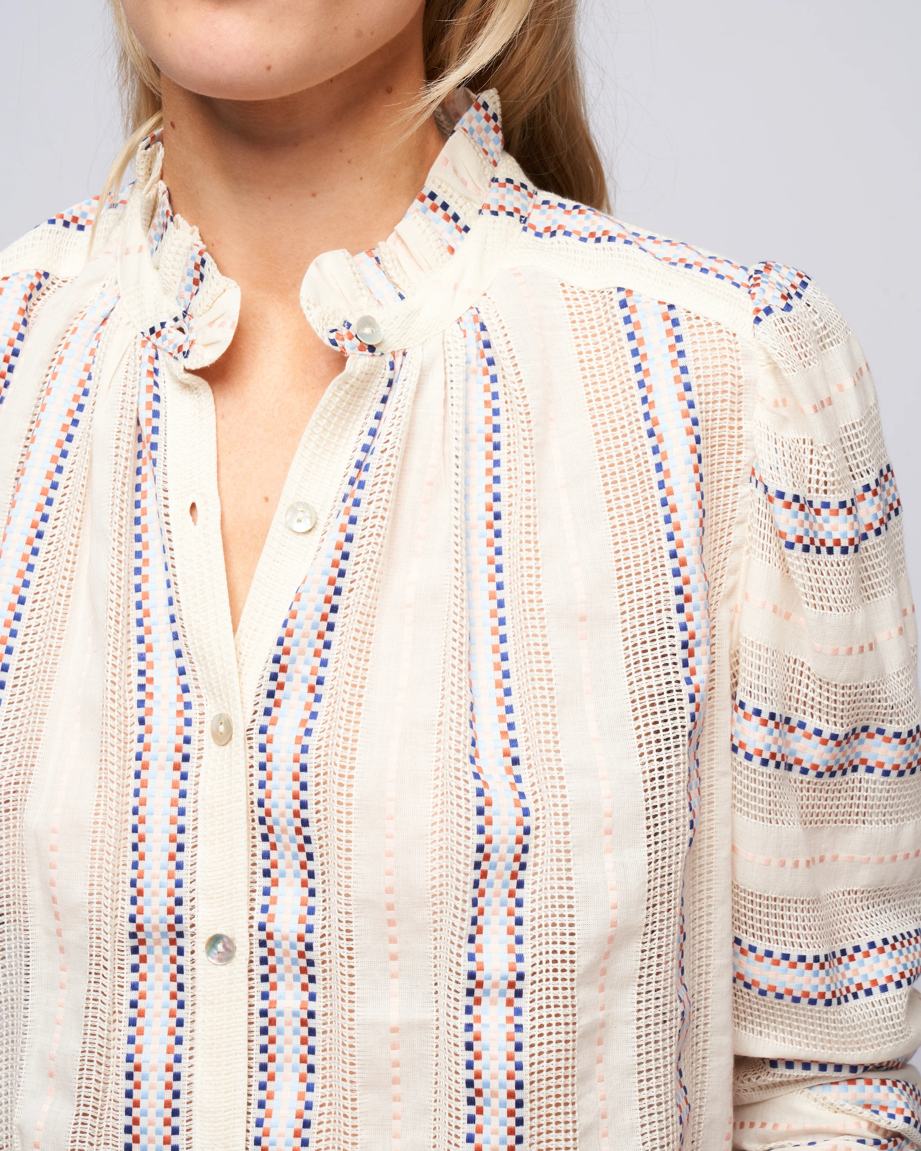 annabel basket weave shirt - white alabaster - Image 5