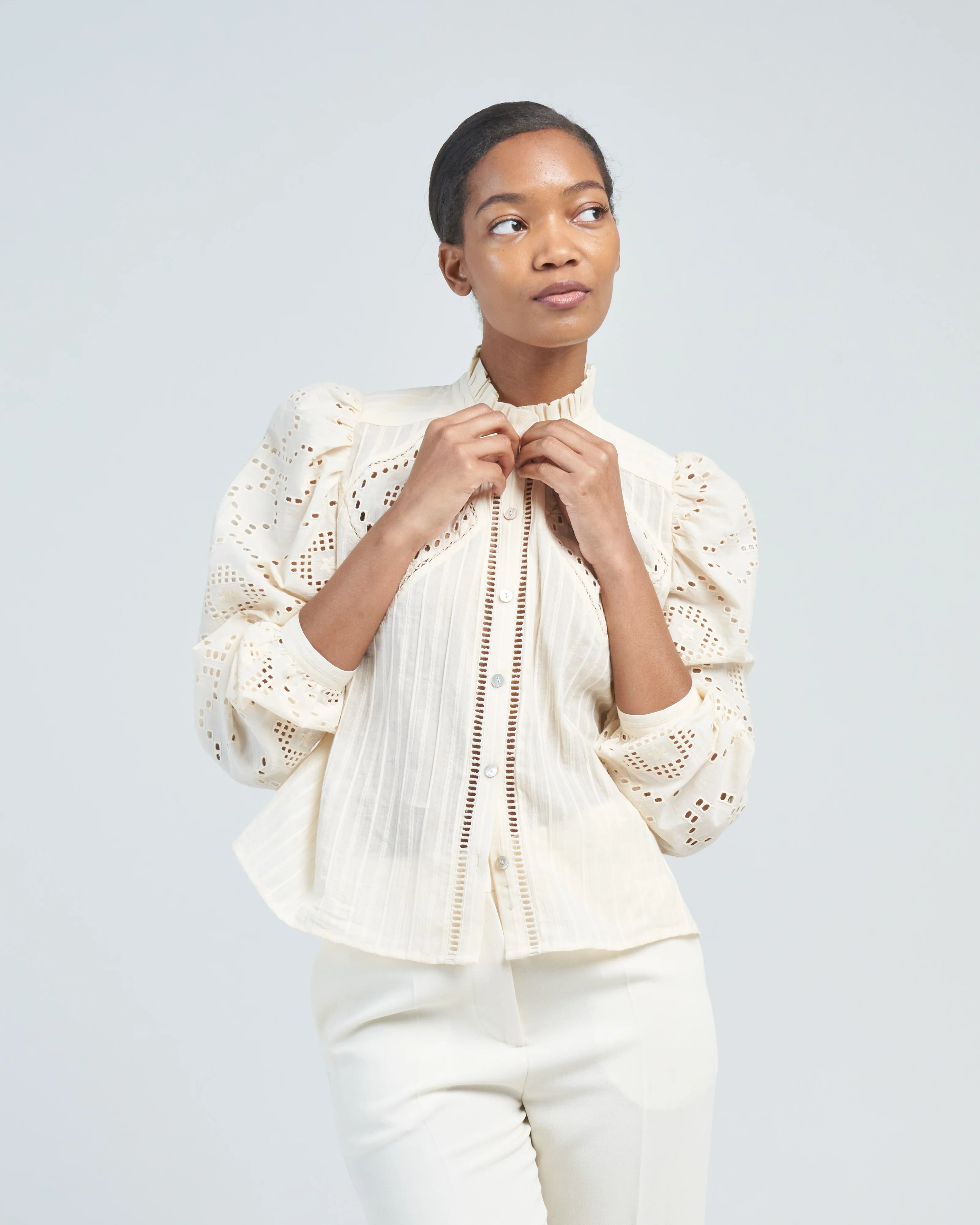 annabel pearl eyelet shirt - Image 2