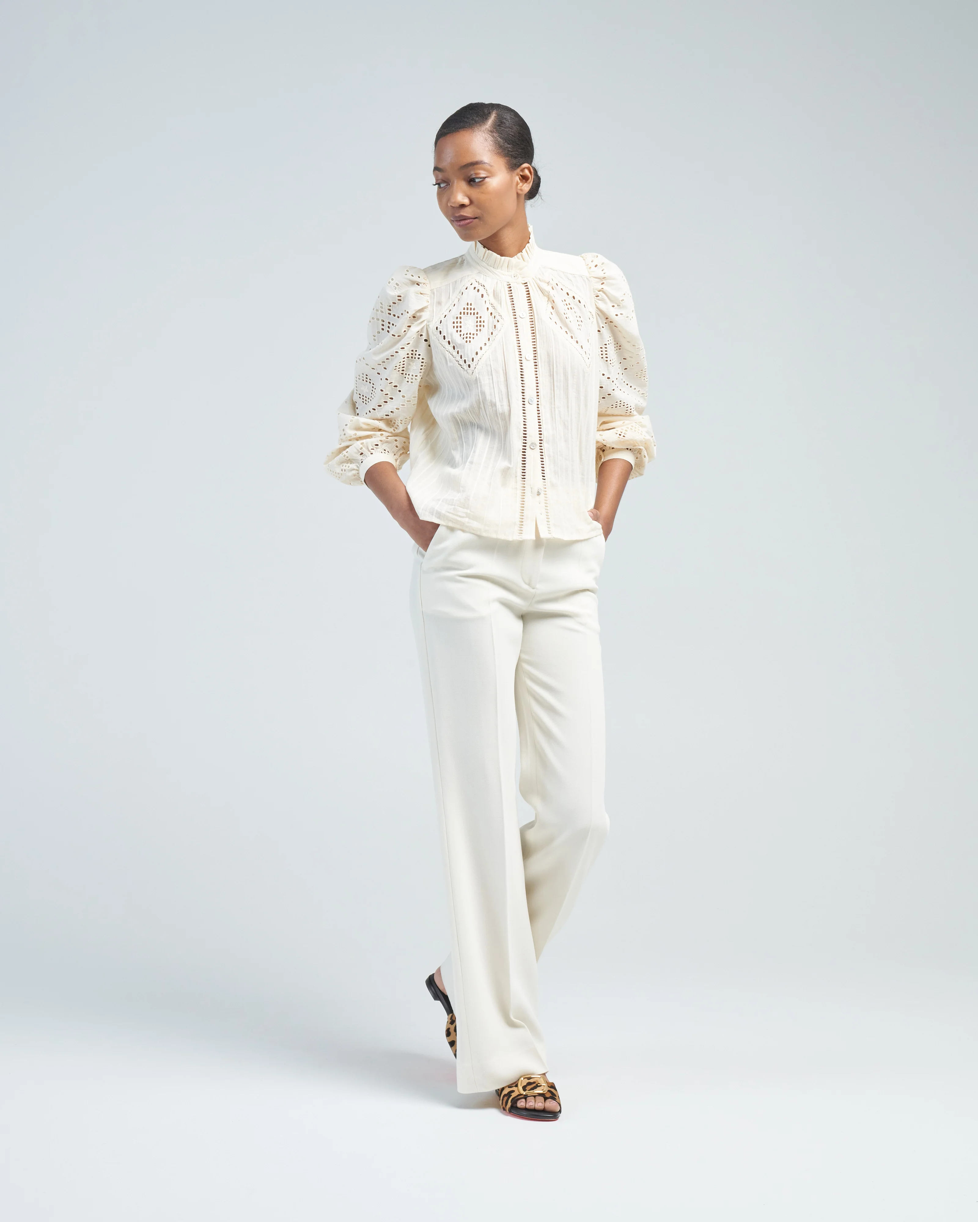 annabel pearl eyelet shirt - Image 3