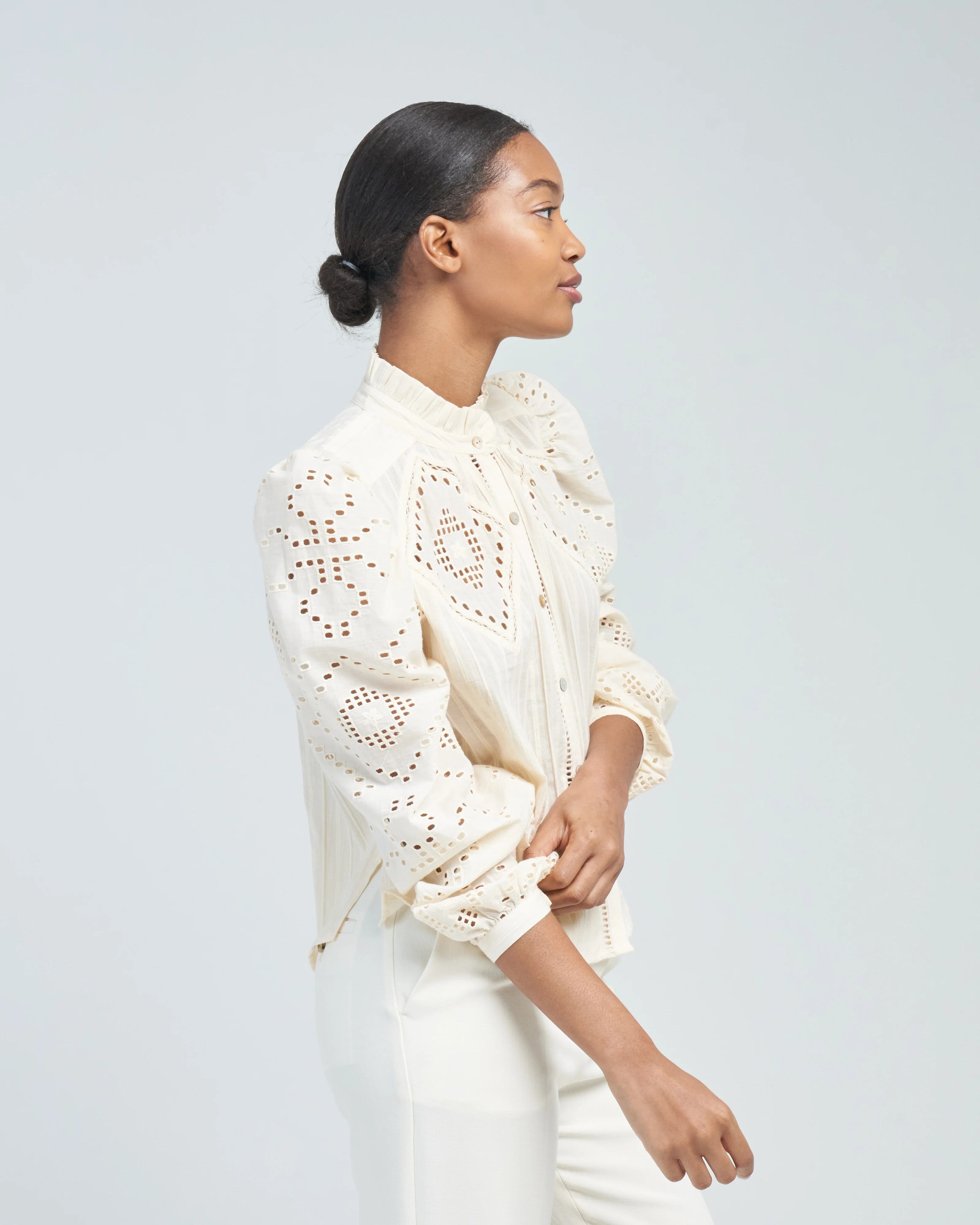 annabel pearl eyelet shirt - Image 4