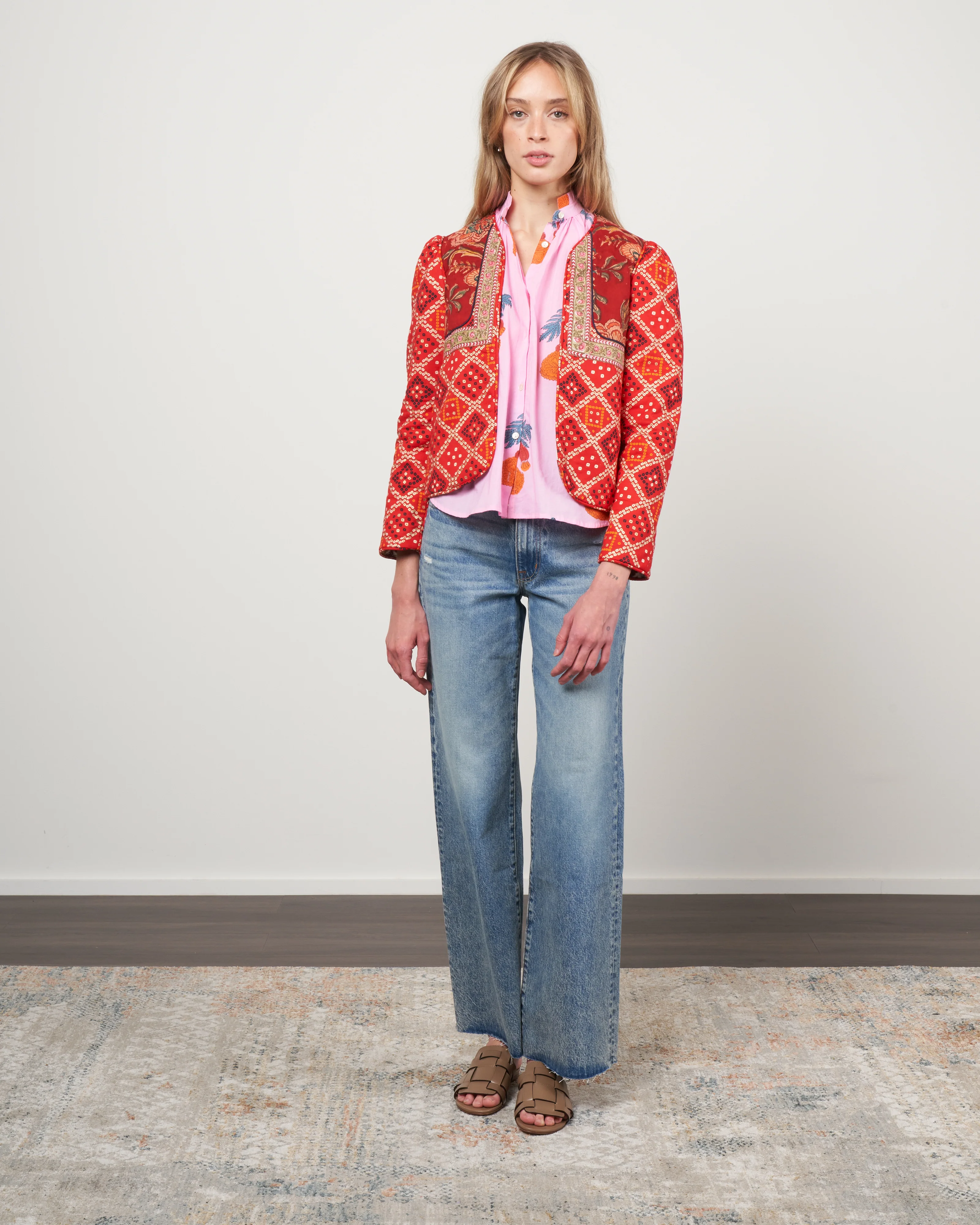bandana bardot jacket - red rouge - Image 2