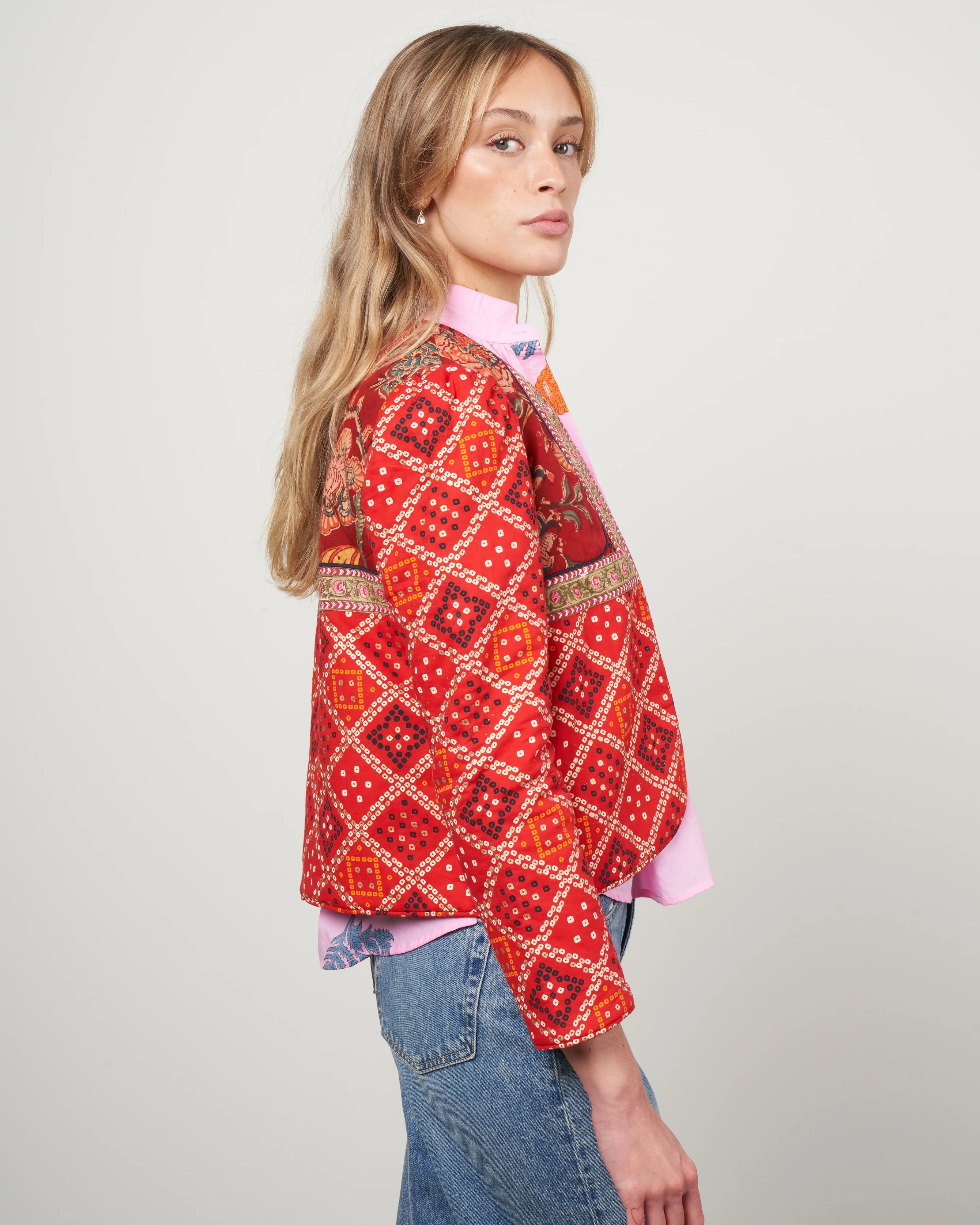 bandana bardot jacket - red rouge - Image 3