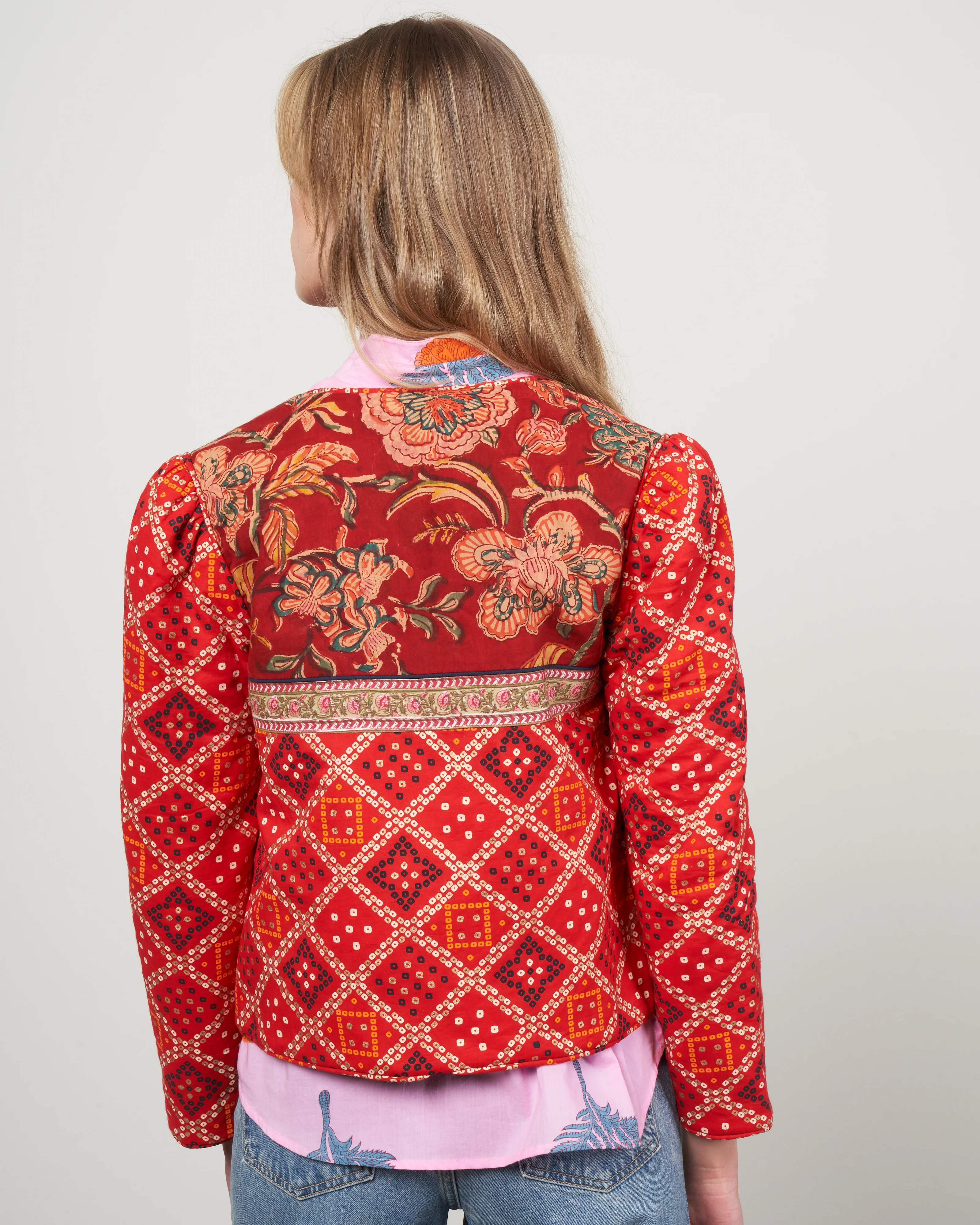 bandana bardot jacket - red rouge - Image 4