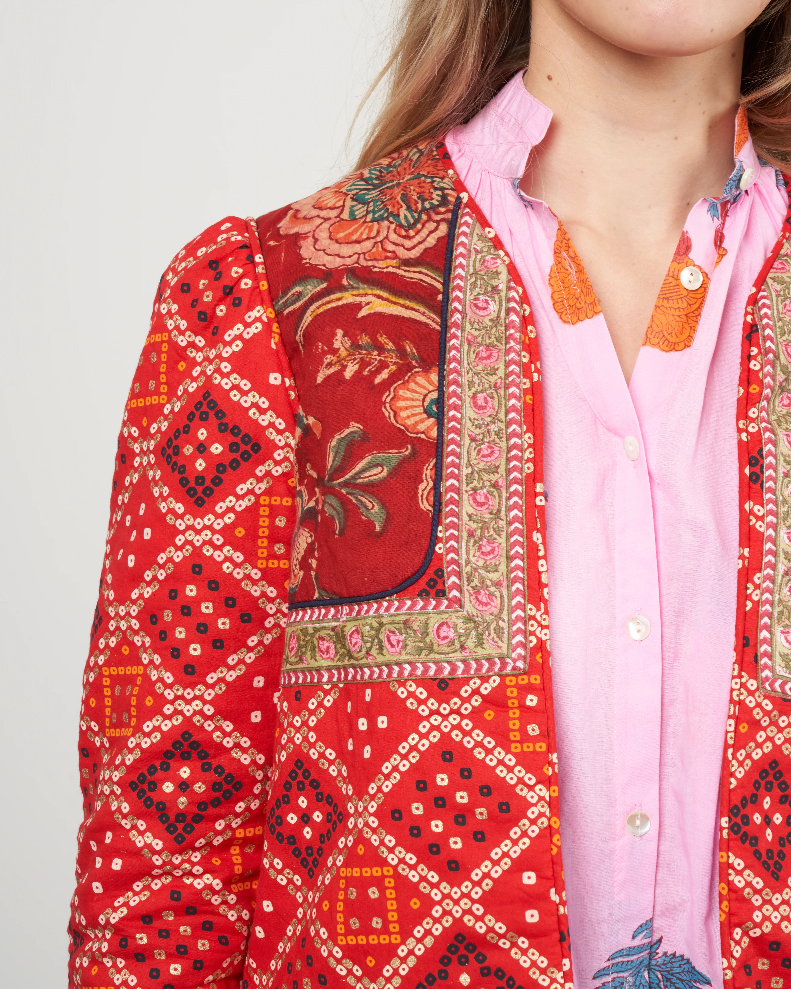 bandana bardot jacket - red rouge - Image 5