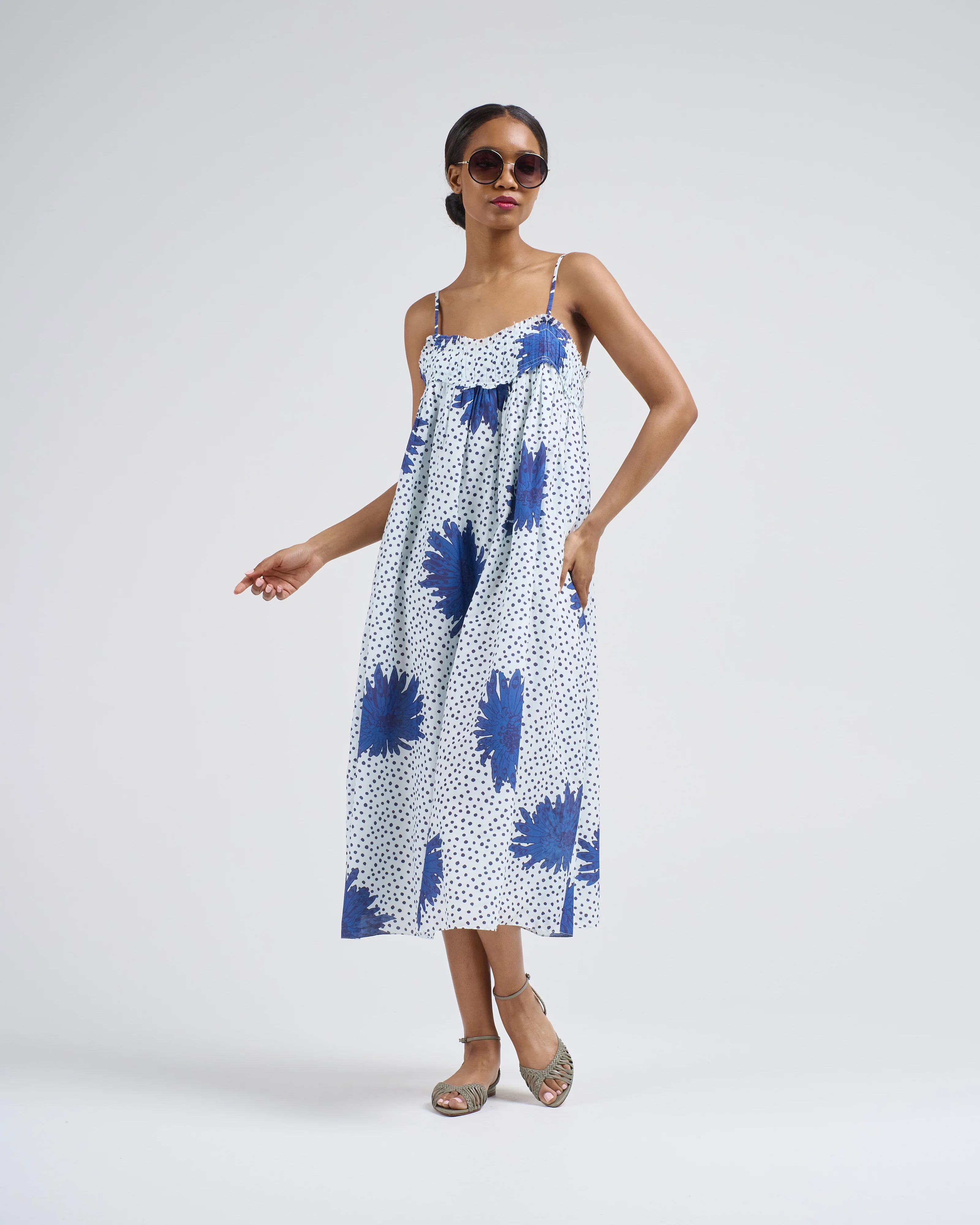 eden indigo dahlia dress - Image 4