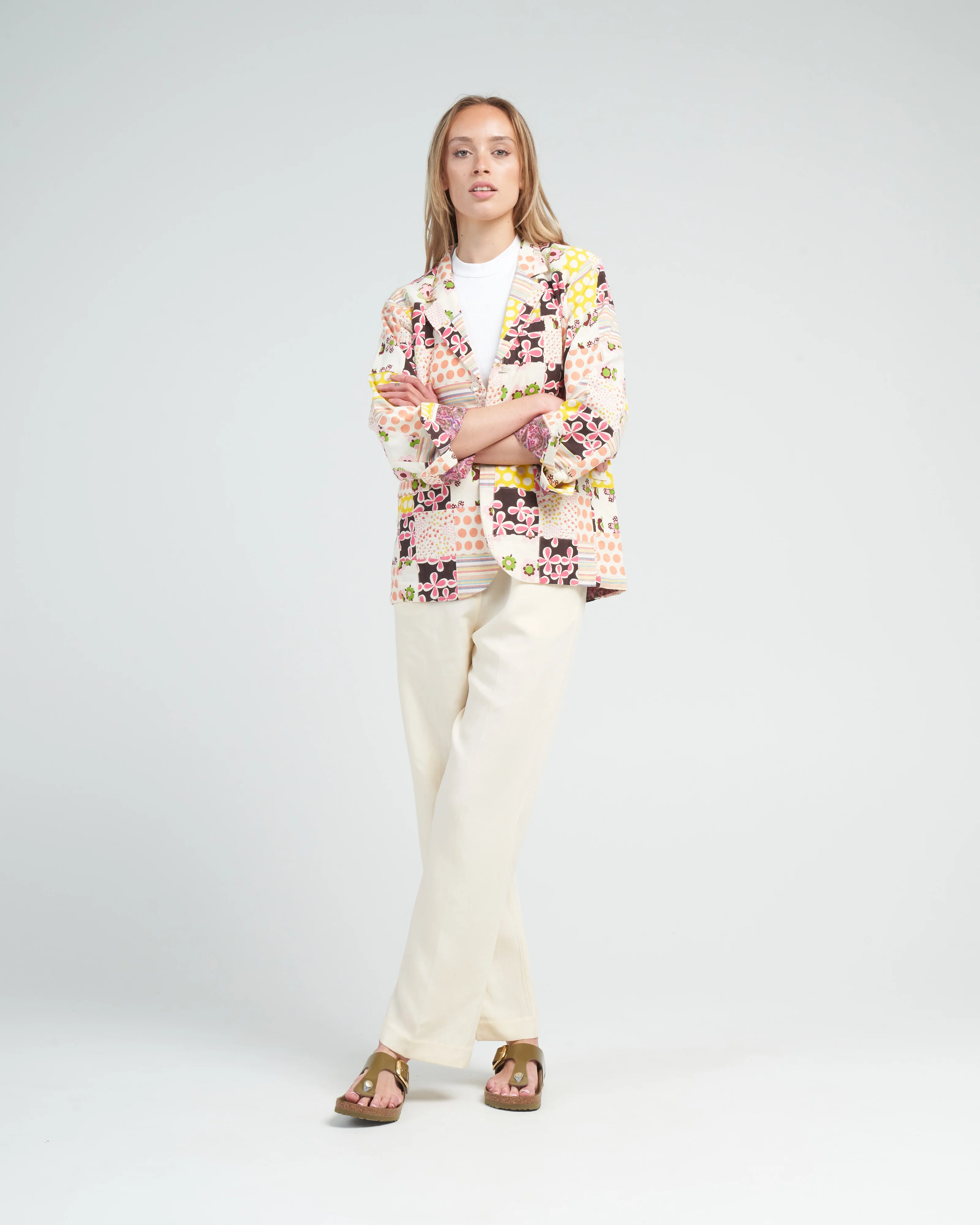 georgette preppy patch blazer - yellow canary - Image 2