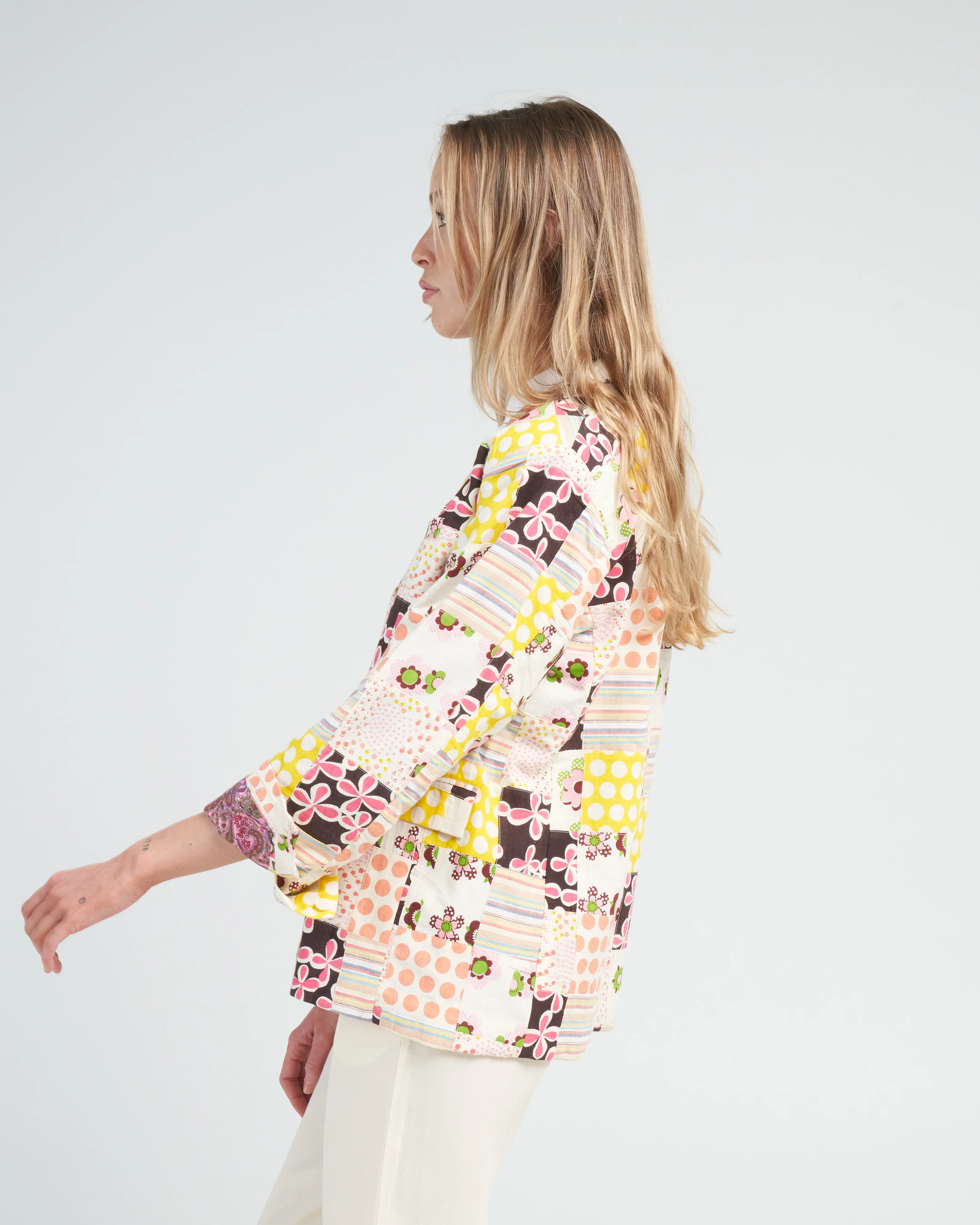 georgette preppy patch blazer - yellow canary - Image 3