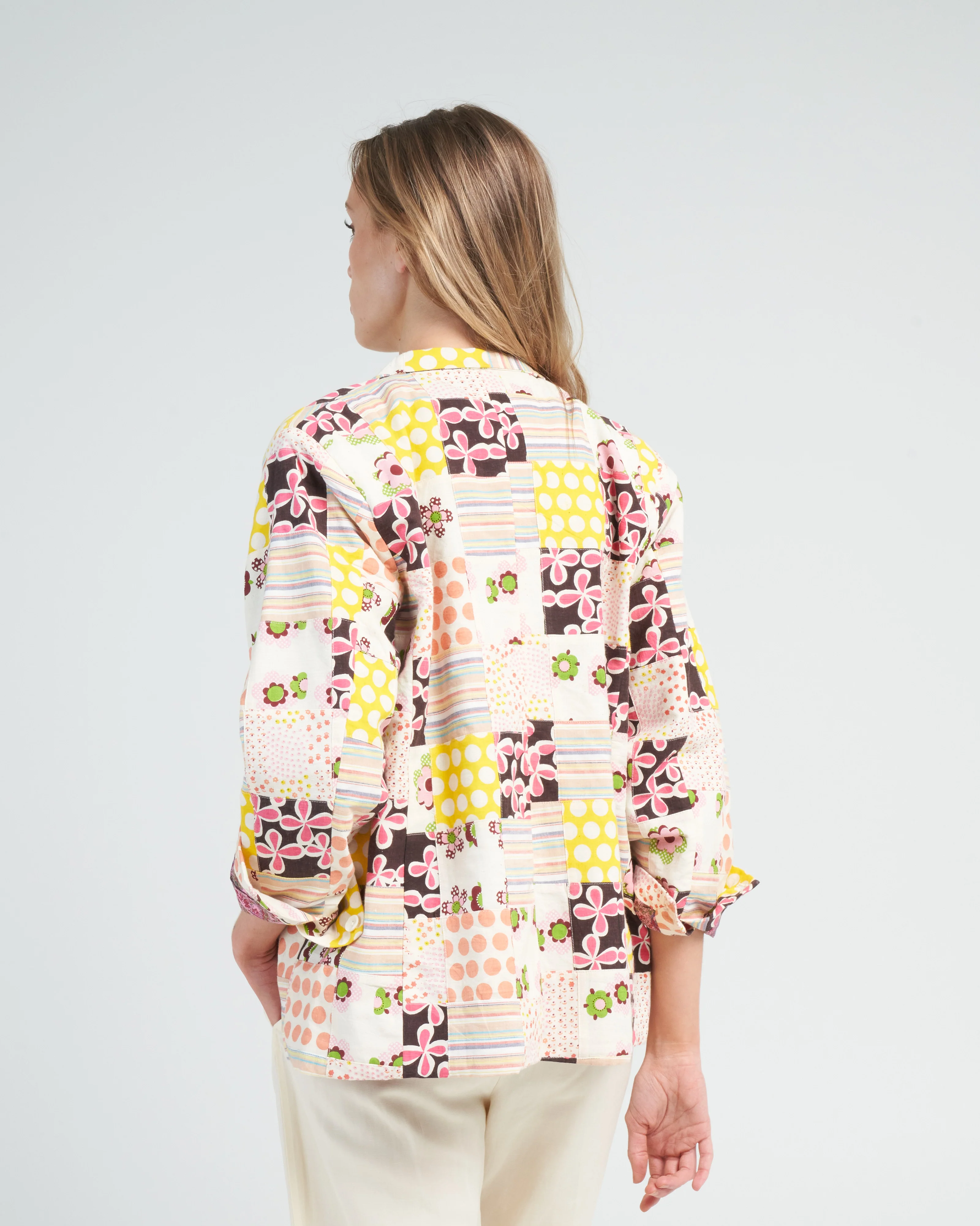 georgette preppy patch blazer - yellow canary - Image 4