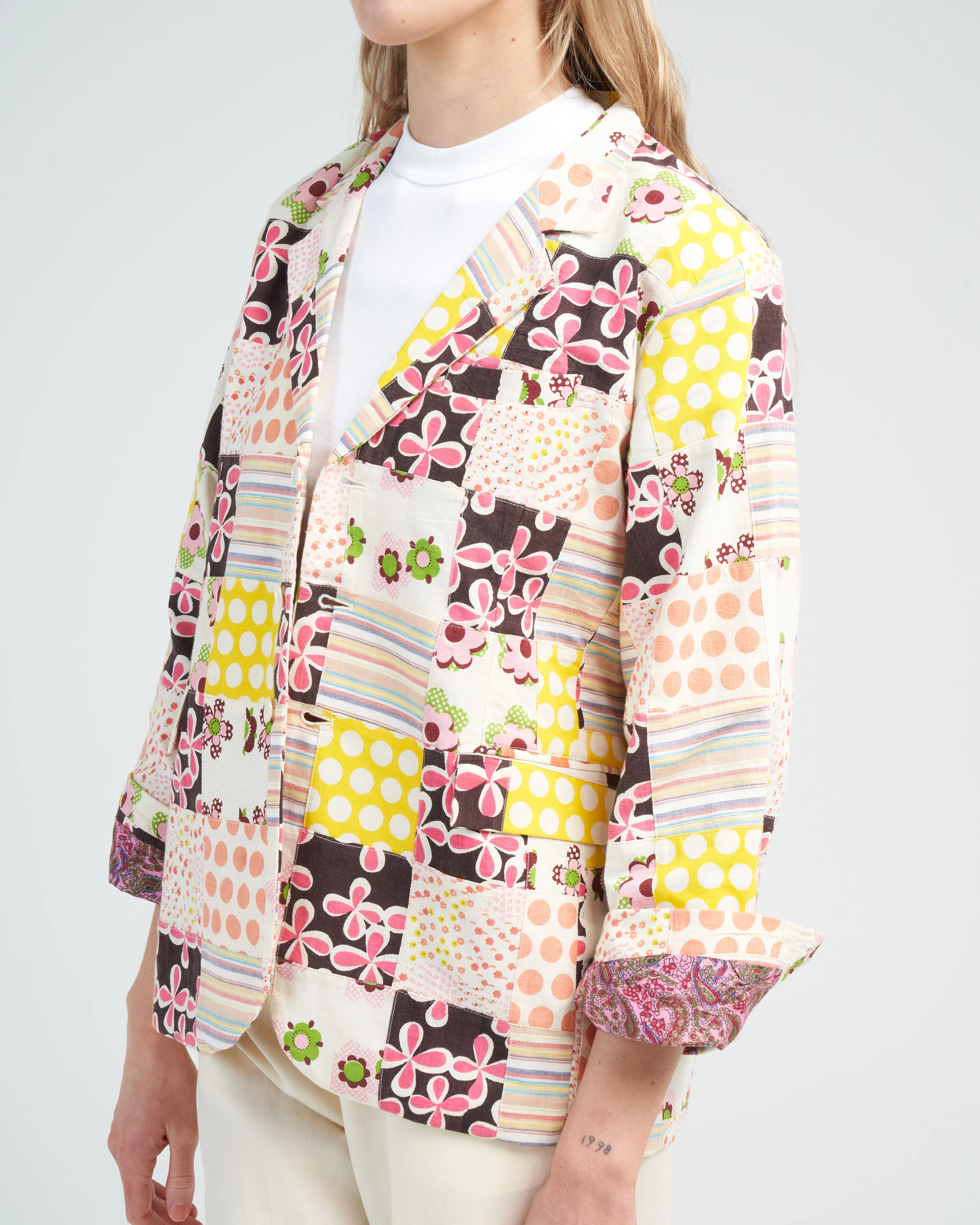 georgette preppy patch blazer - yellow canary - Image 5