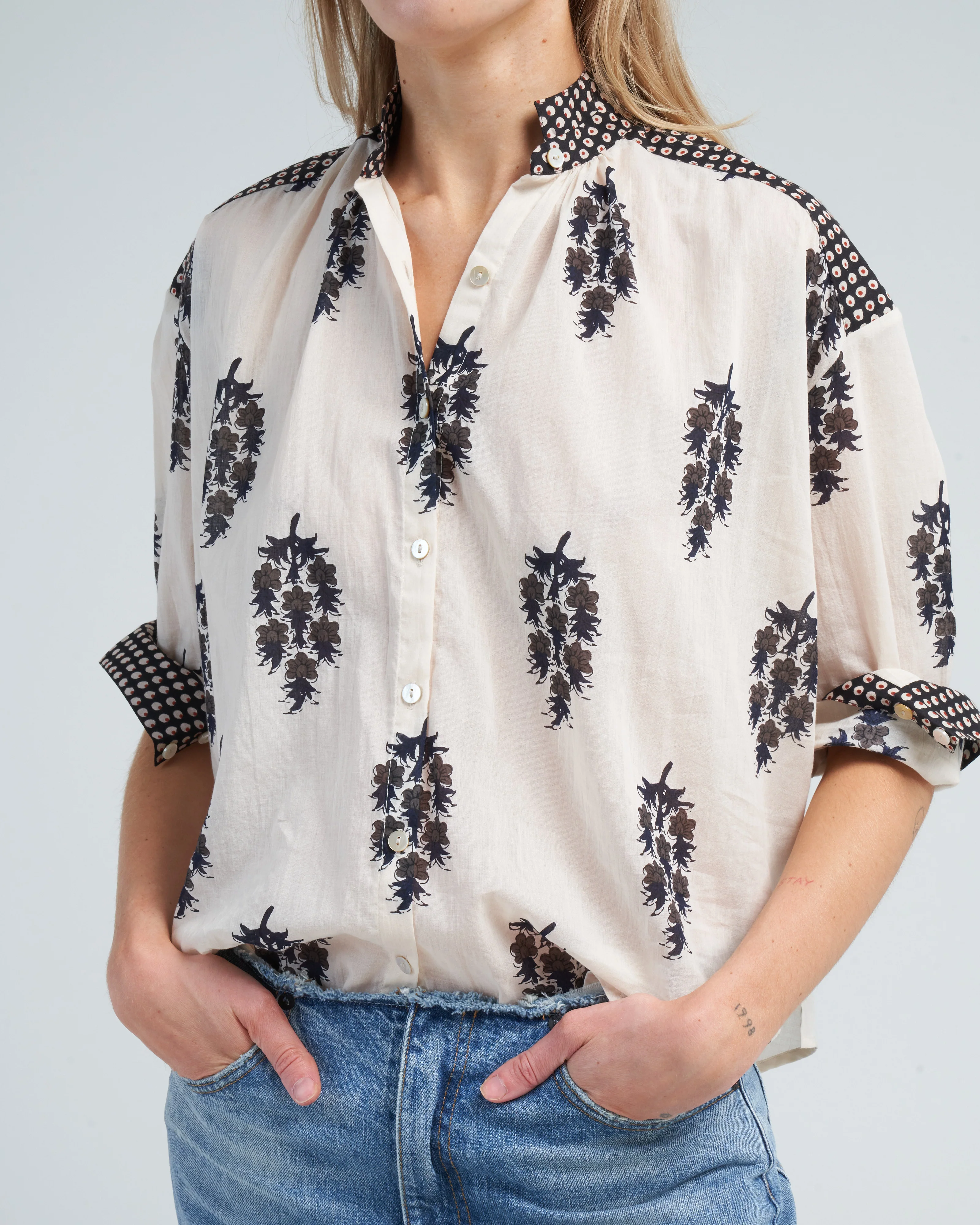 kiki black dahlia shirt - white antique - Image 5