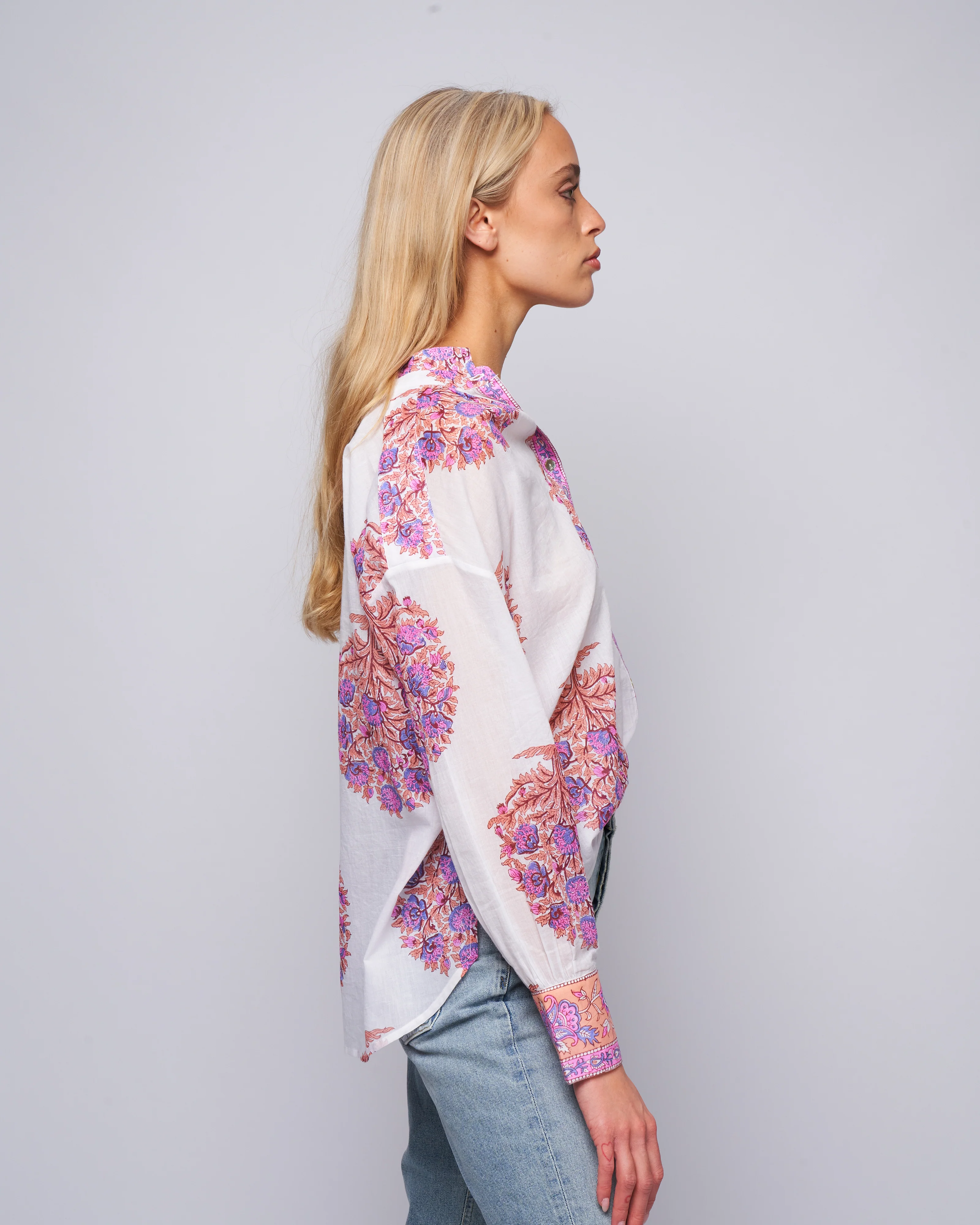 kiki fig flower shirt - pink salmon - Image 3