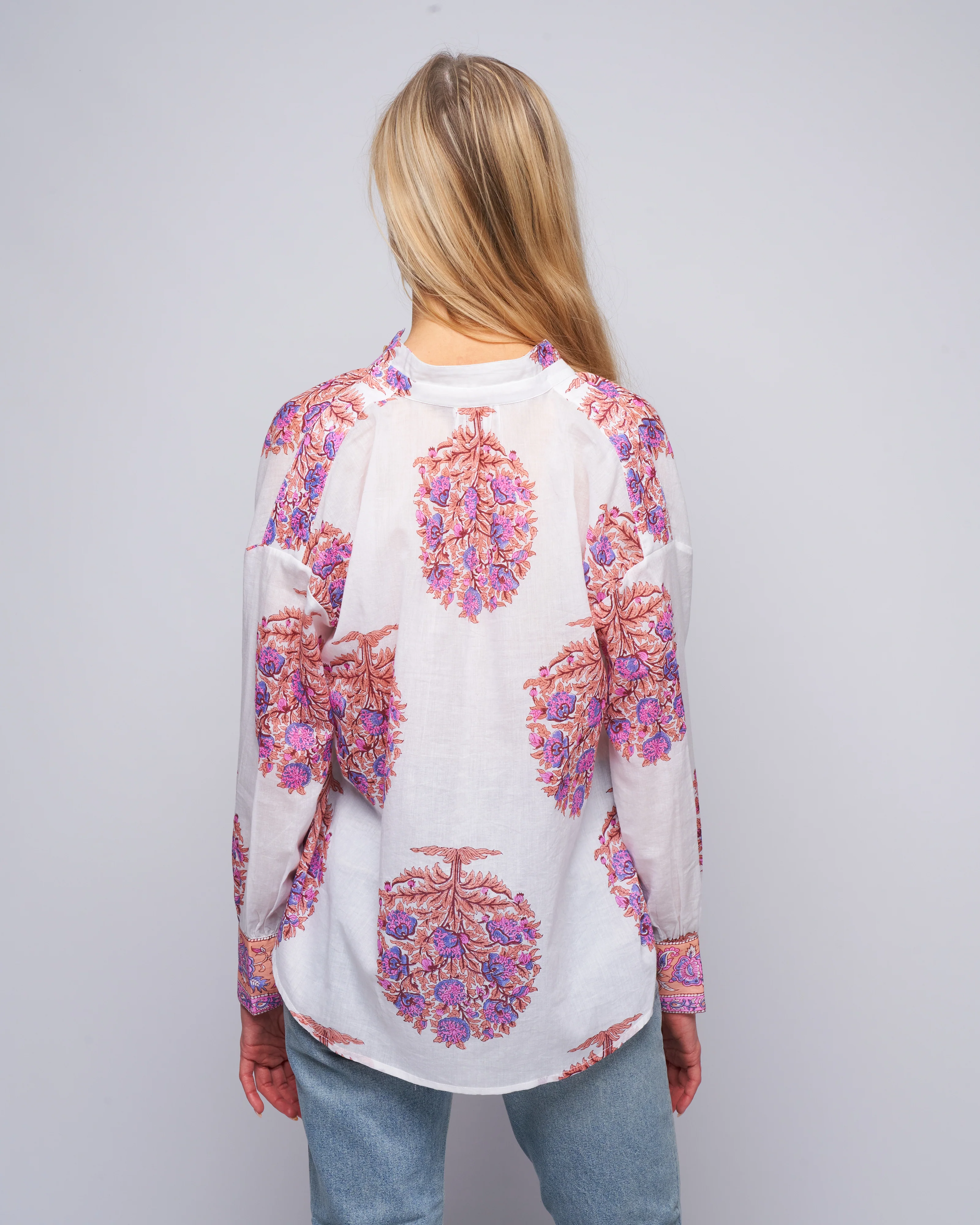 kiki fig flower shirt - pink salmon - Image 4