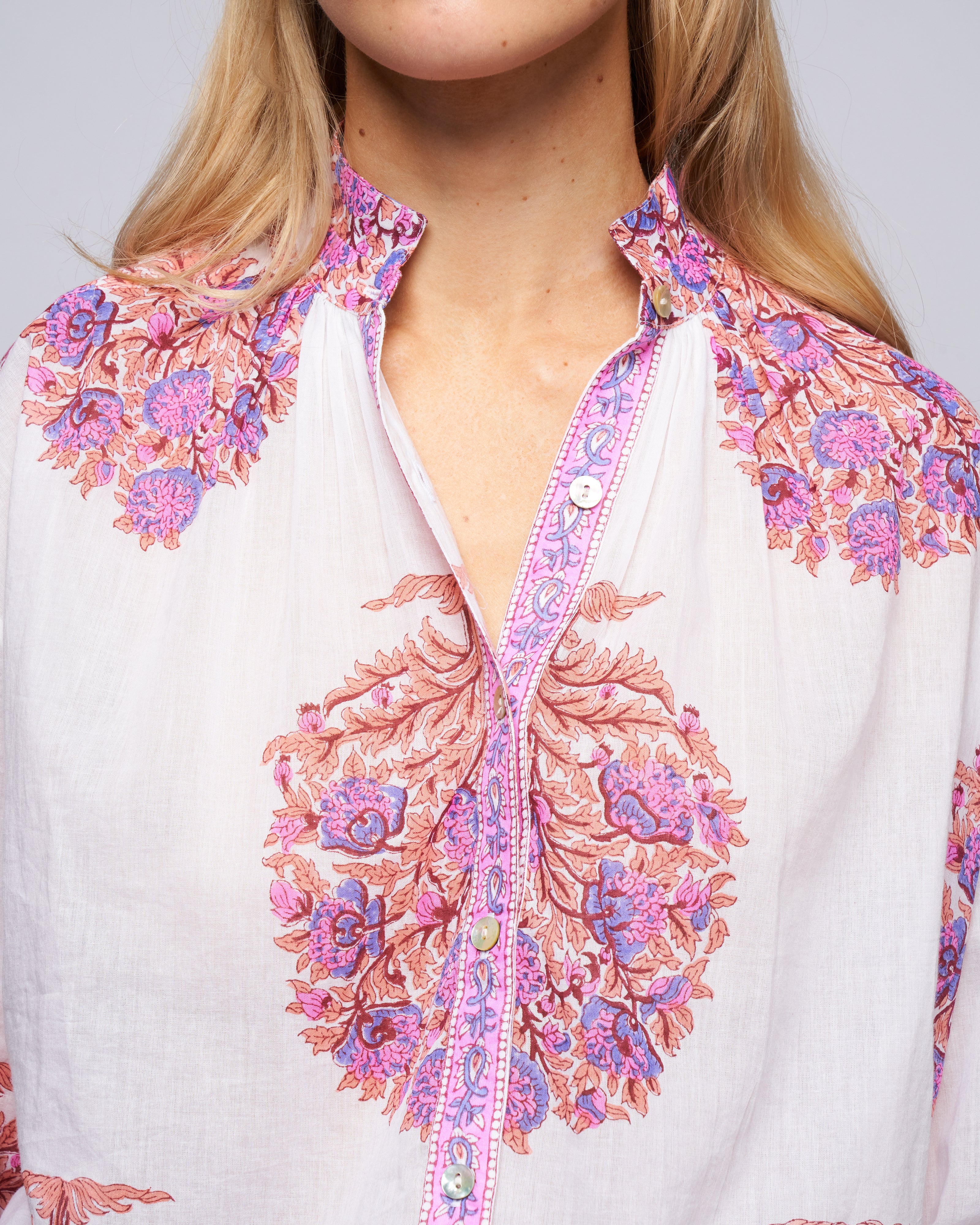 kiki fig flower shirt - pink salmon - Image 5