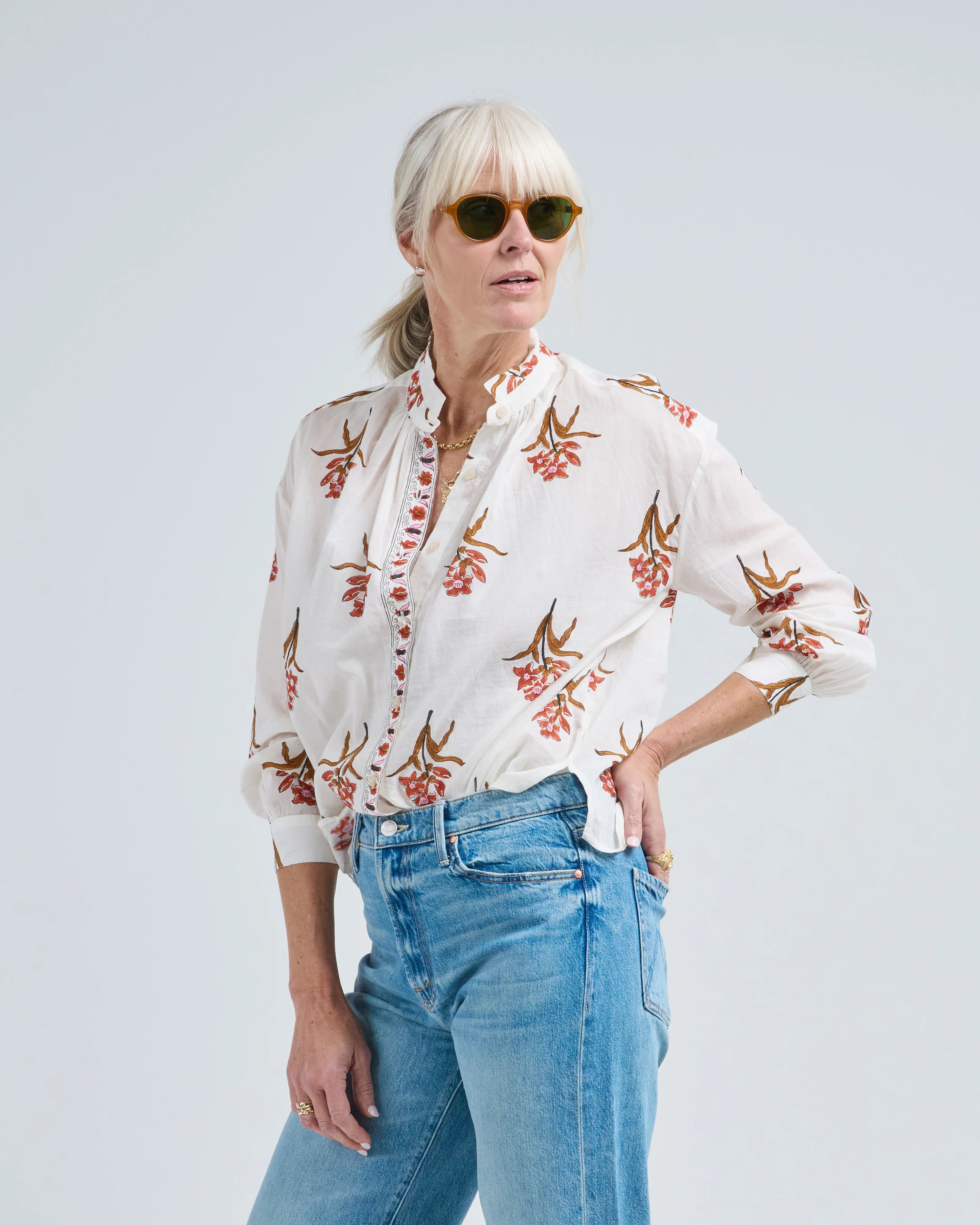 kiki persimmon flower shirt - Image 3